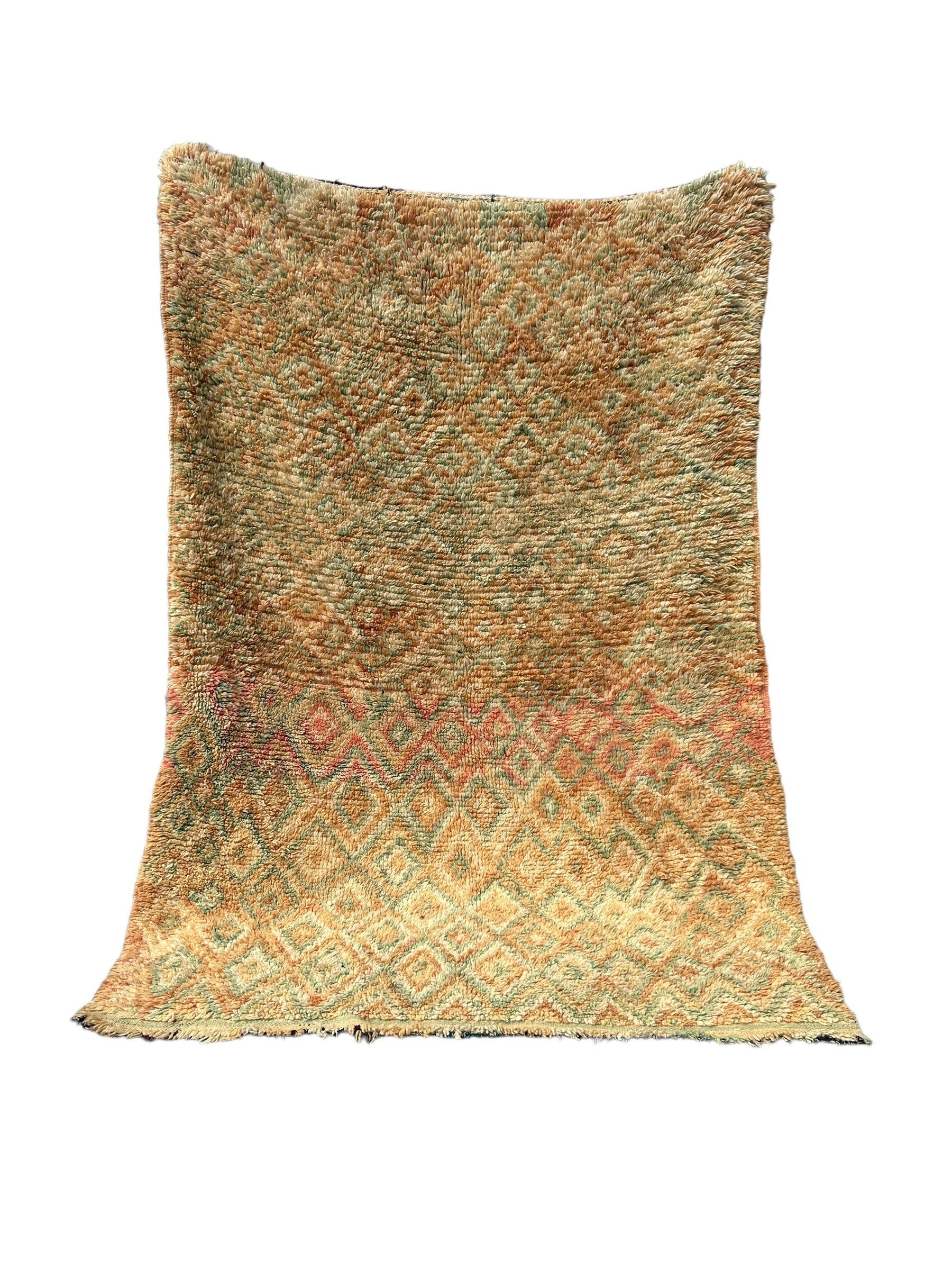 Green triangles - Vintage Authentic Moroccan Rug
