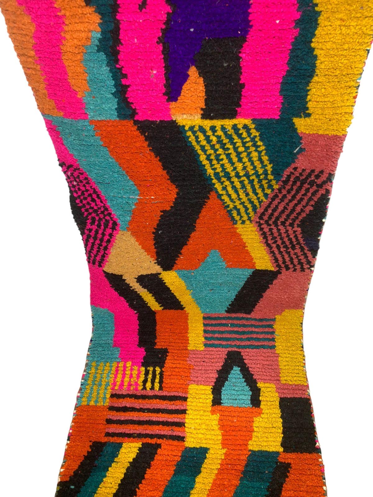 Geometric story - Azilal Colourful Moroccan Runner Rug