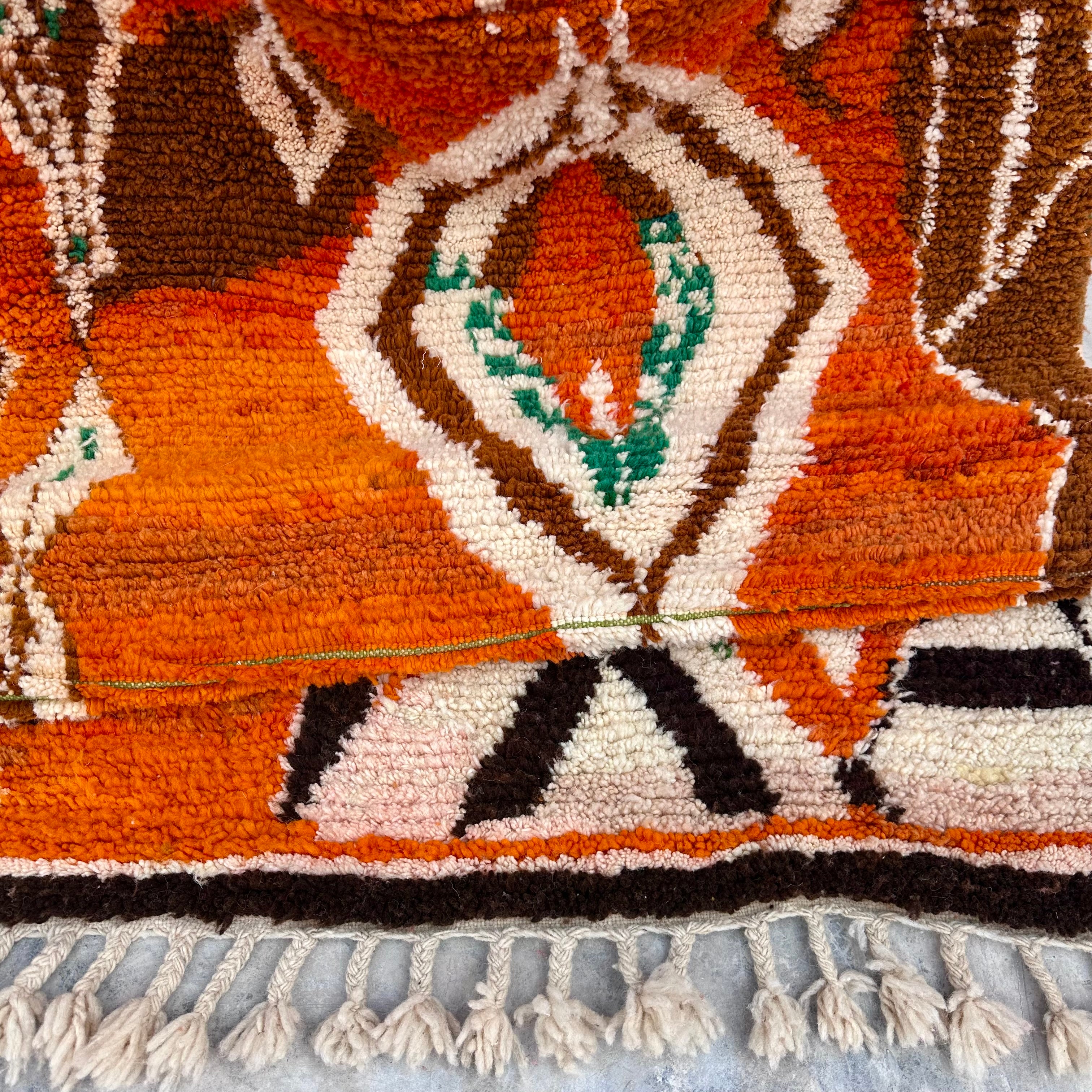 Burnt Orange Diamond - Boujad Natural Moroccan Rug