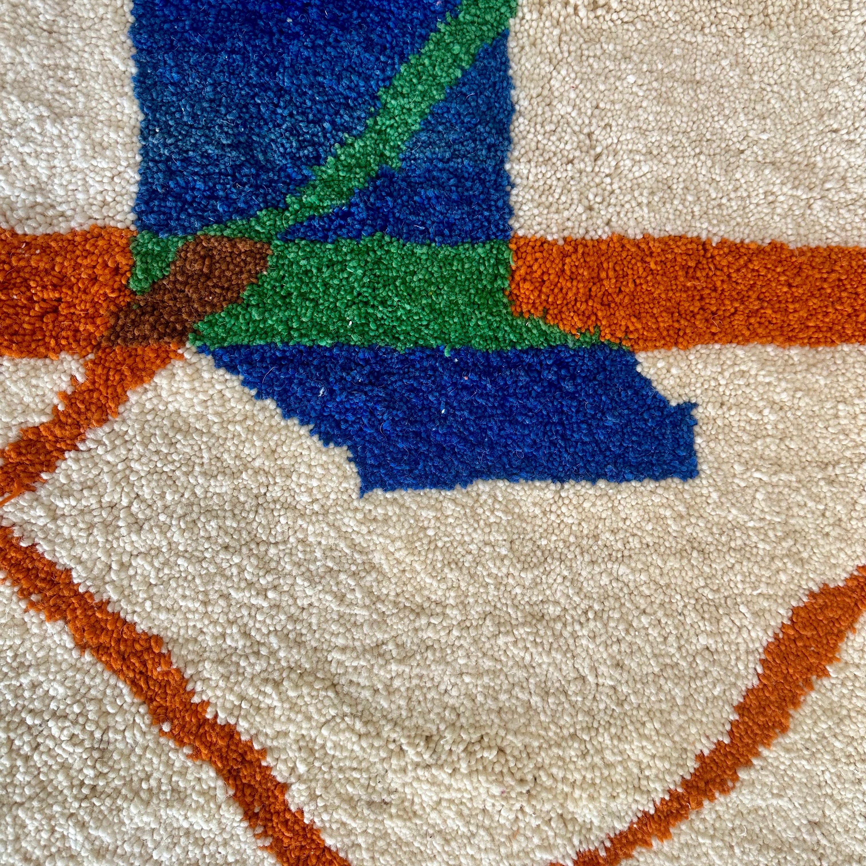 Beige Splash - Azilal Colourful Moroccan Rug