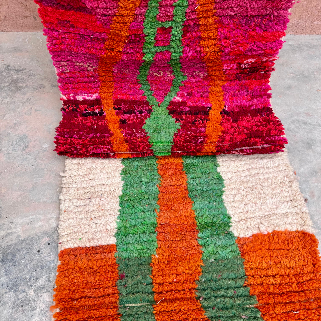 Hand Painted/Woven - Boujad Natural Moroccan Runner Rug