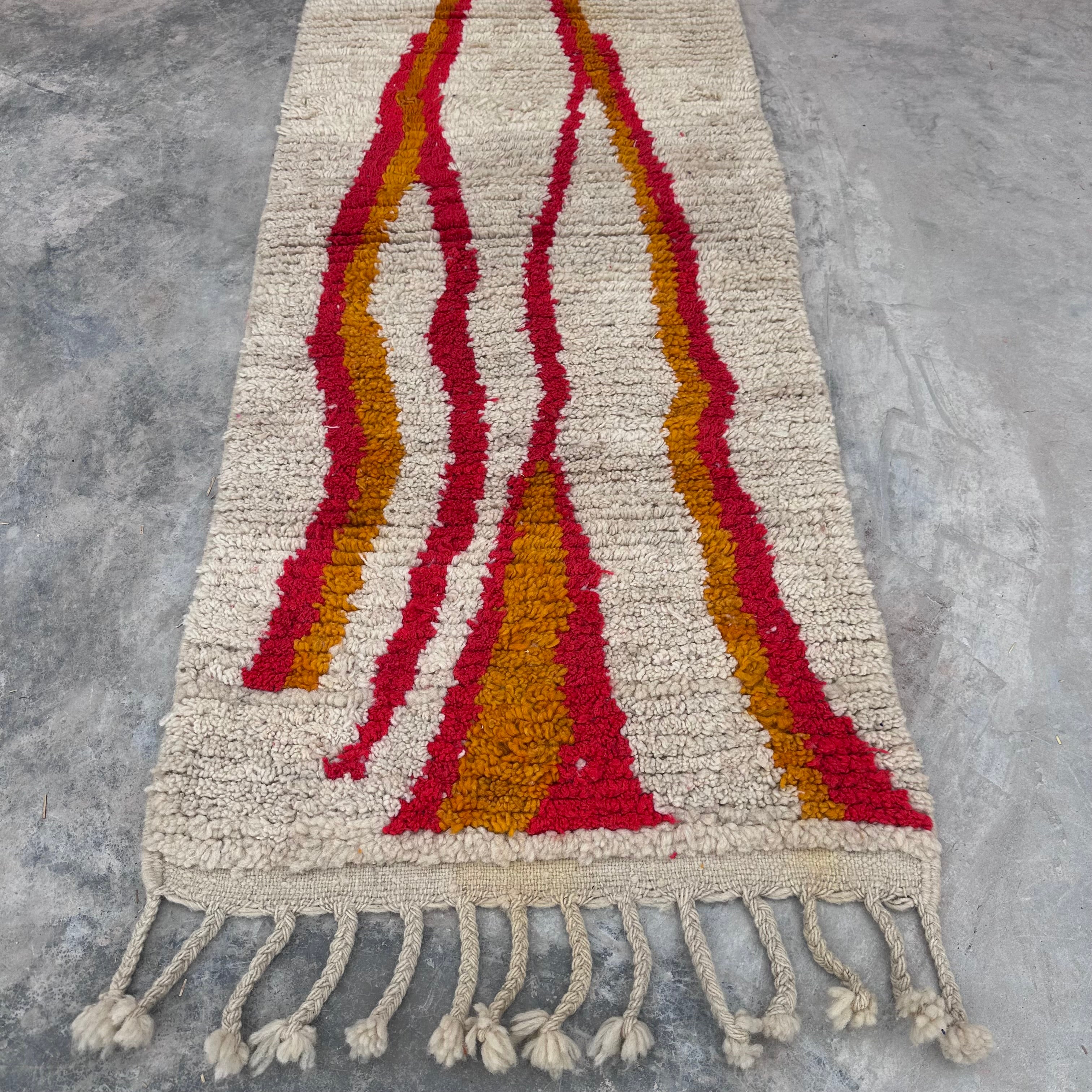 Fire Mountains & River - Boujad Natural Moroccan Runner Rug