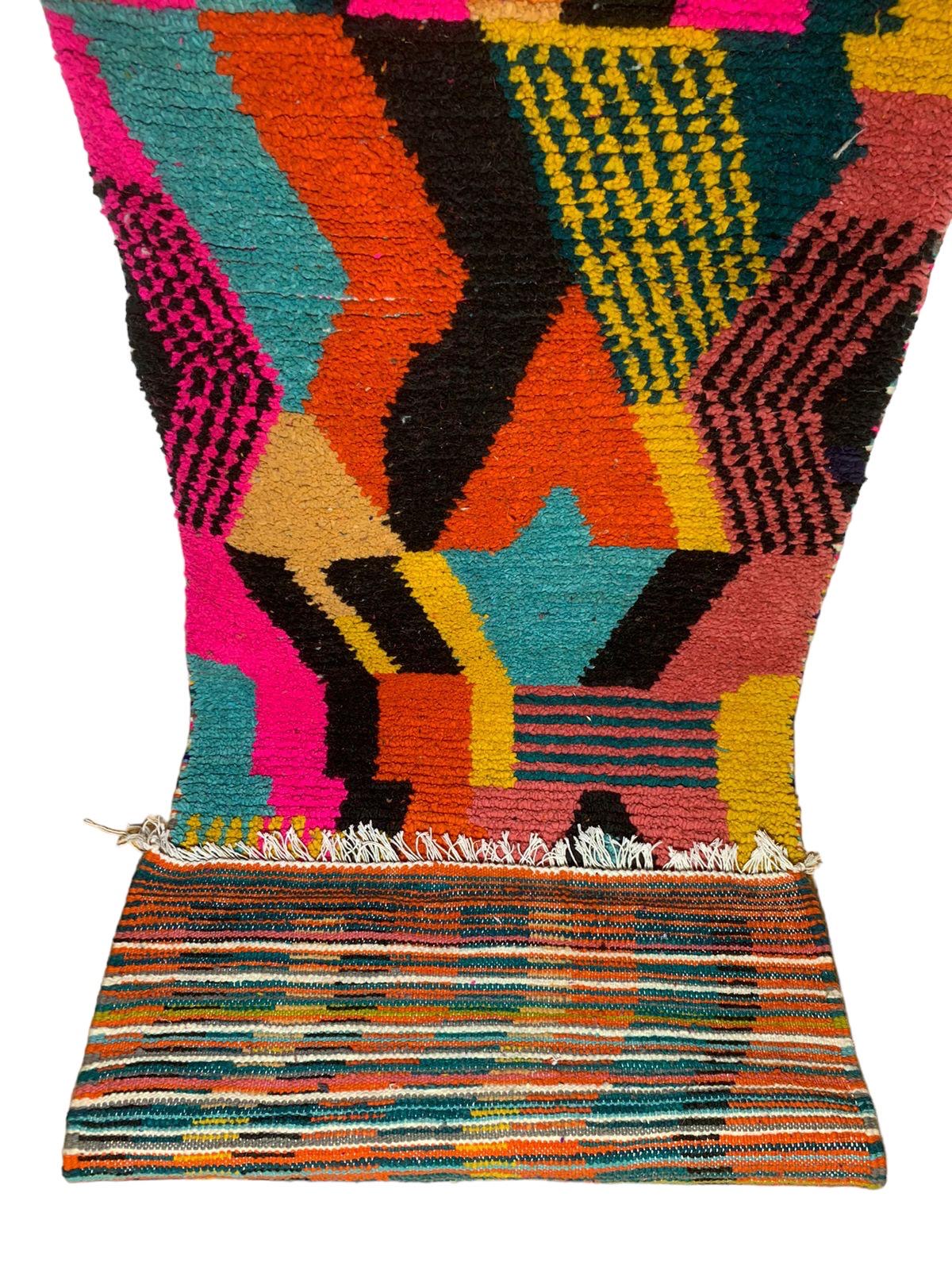 Geometric story - Azilal Colourful Moroccan Runner Rug