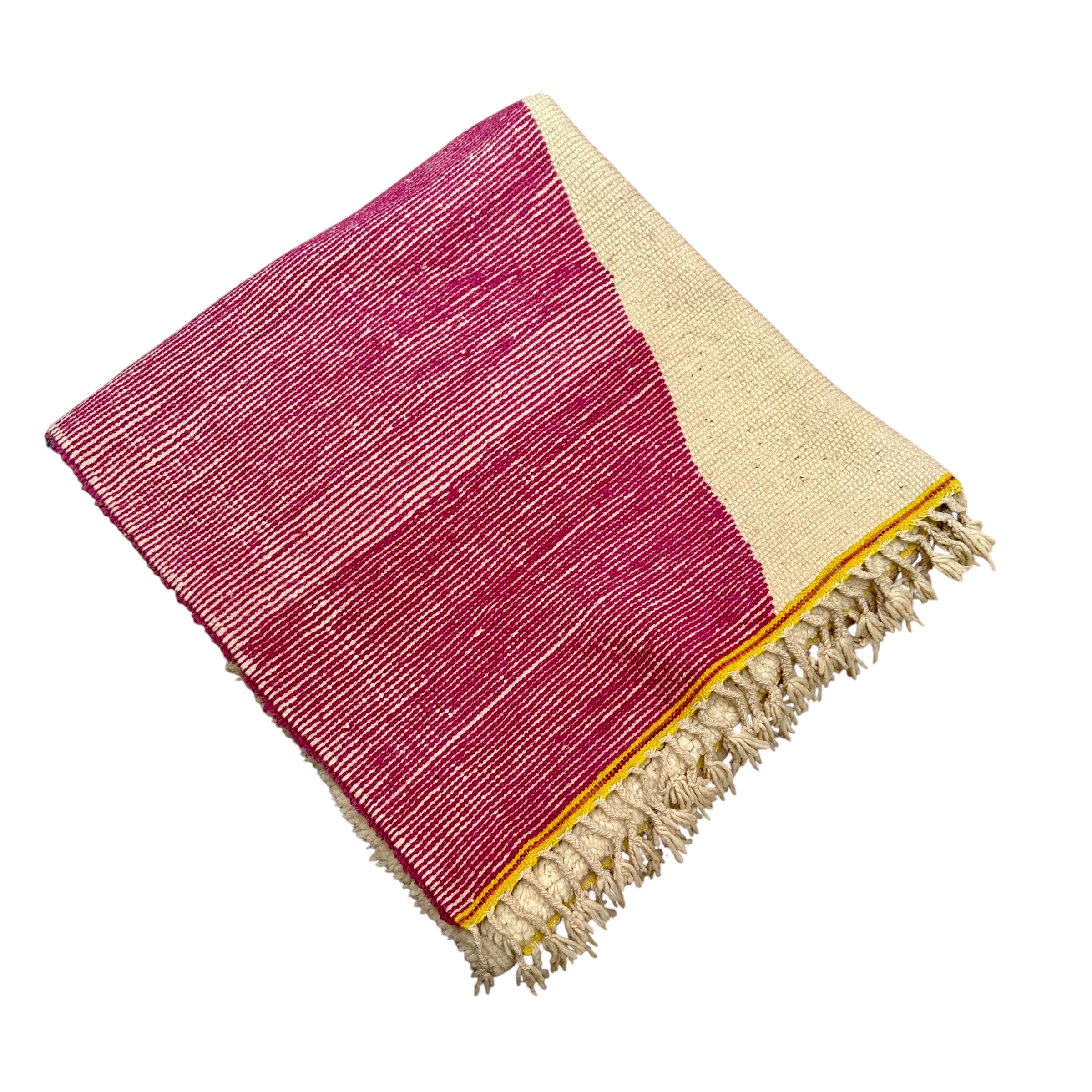 Magenta Mountain - Boujad Natural Moroccan Rug