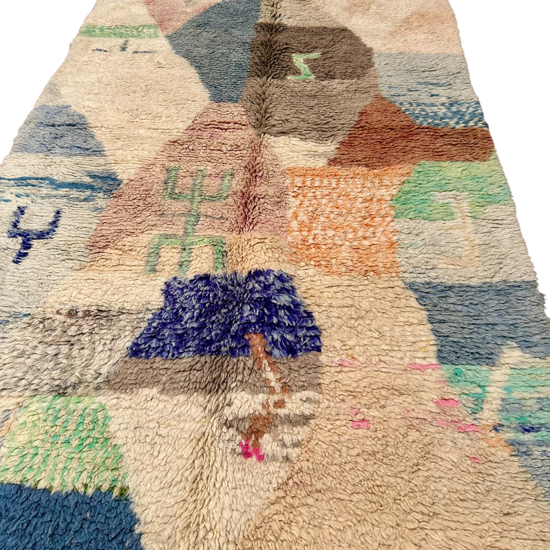 Amazigh Blocks - Boujad Natural Moroccan Rug