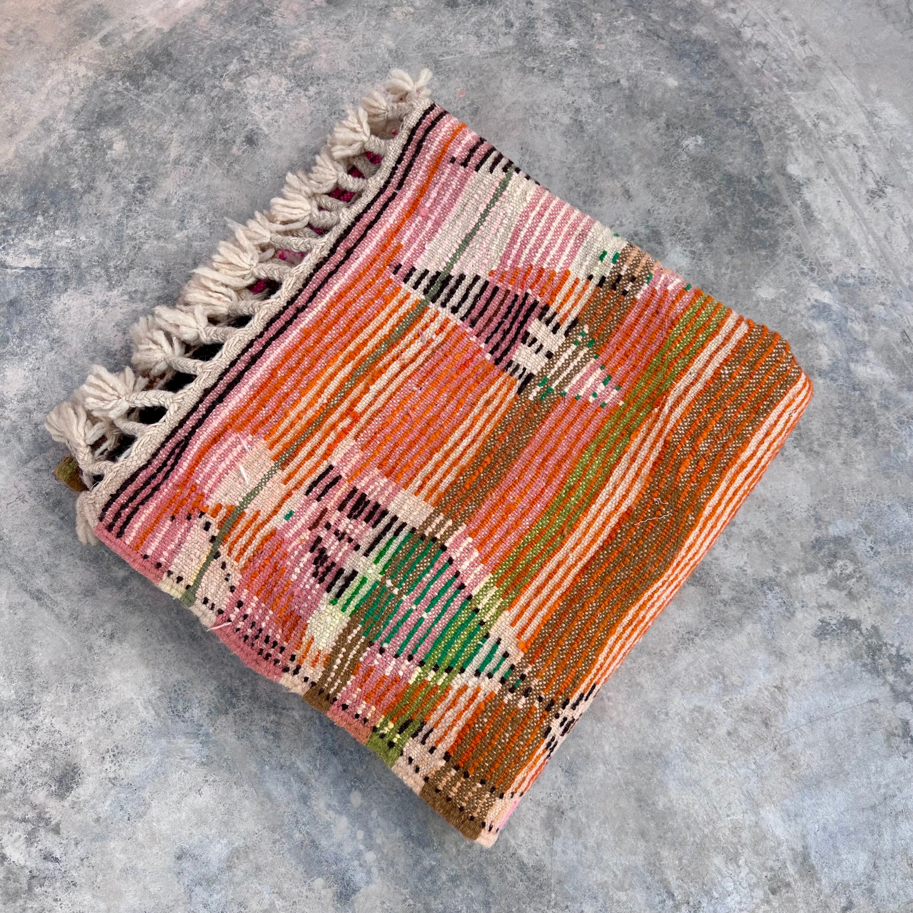 Burnt Orange Diamond - Boujad Natural Moroccan Rug