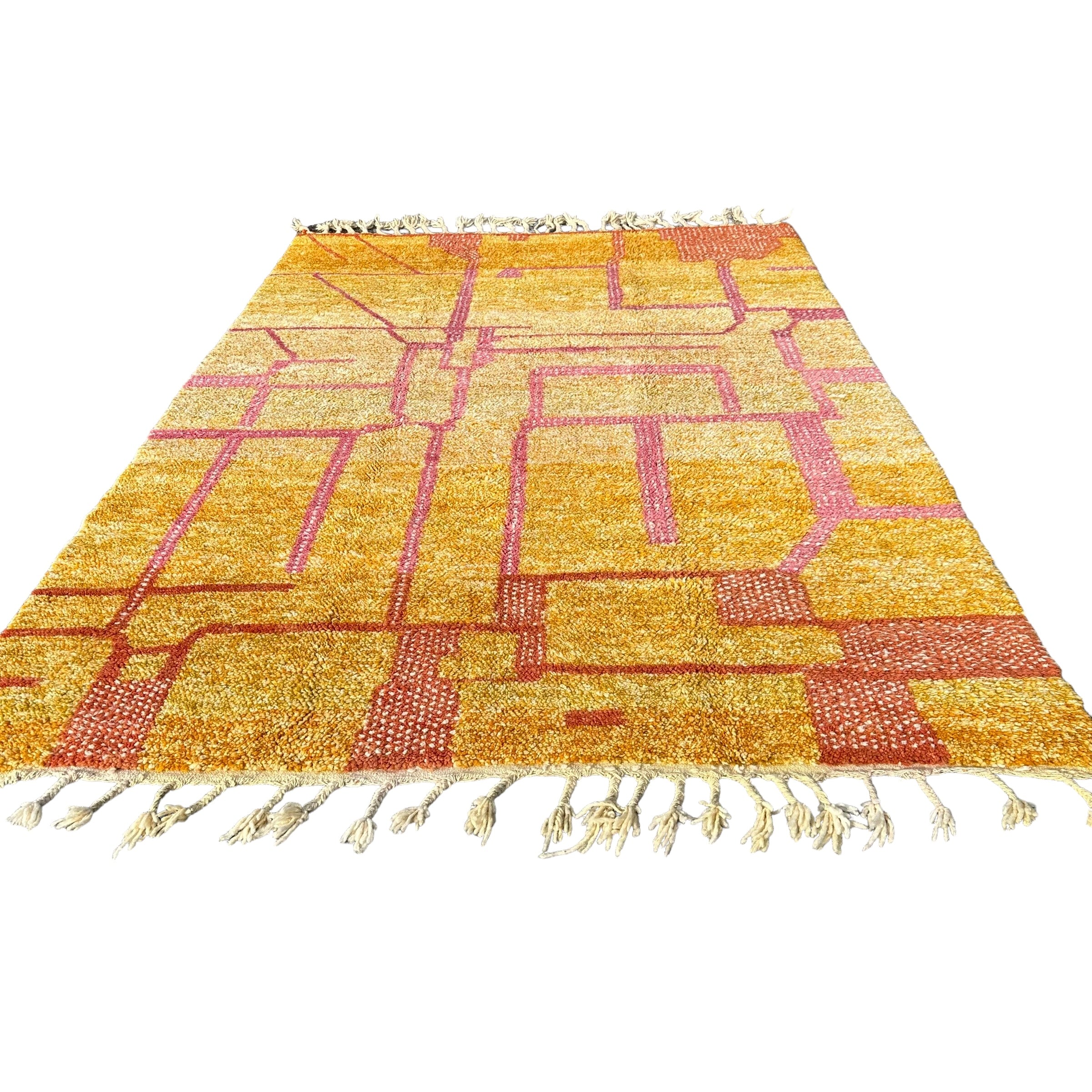 Golden Pink Ladders - Beni Ourain Premium Moroccan Rug