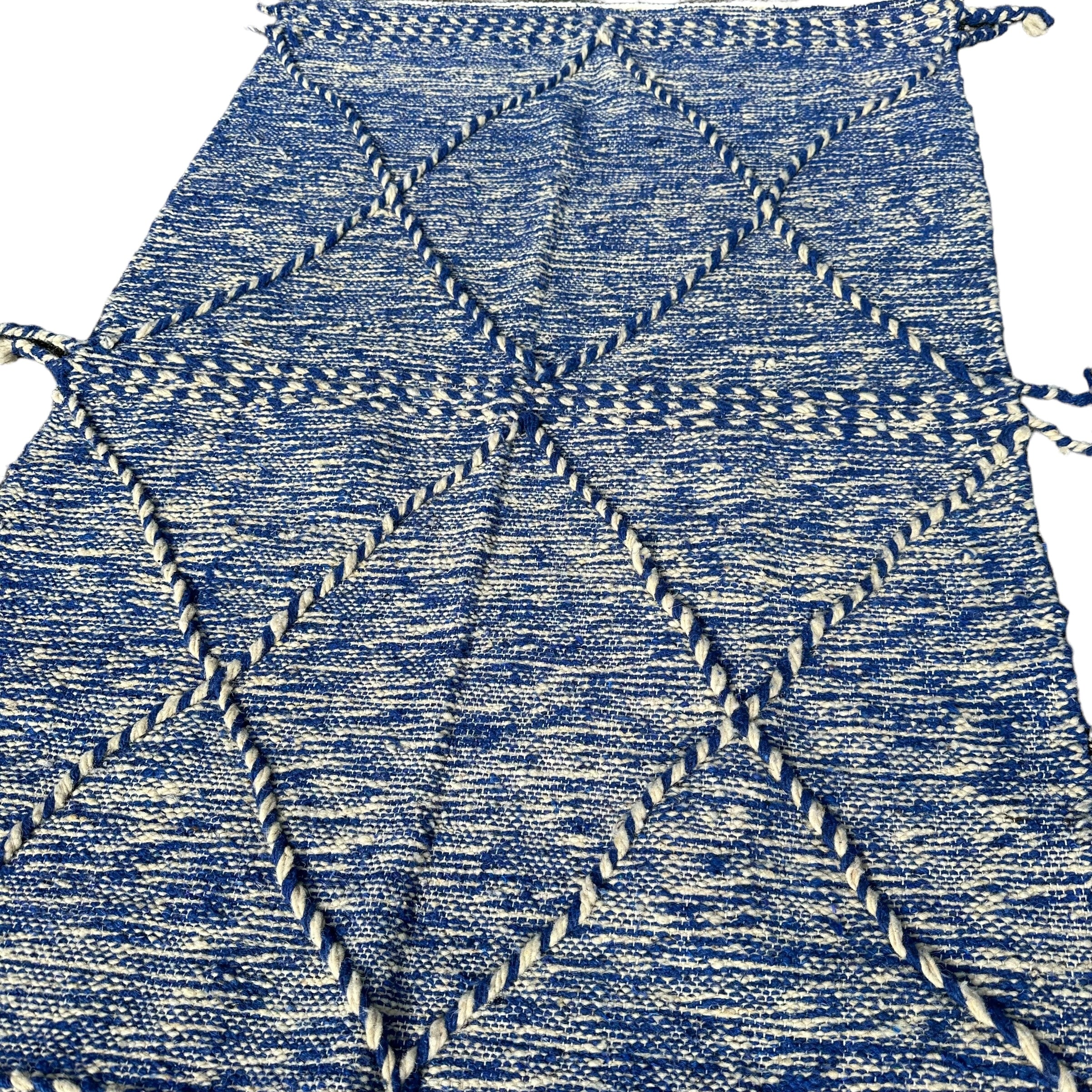 Blue Desert - Kilim Flat Weave Moroccan Rug