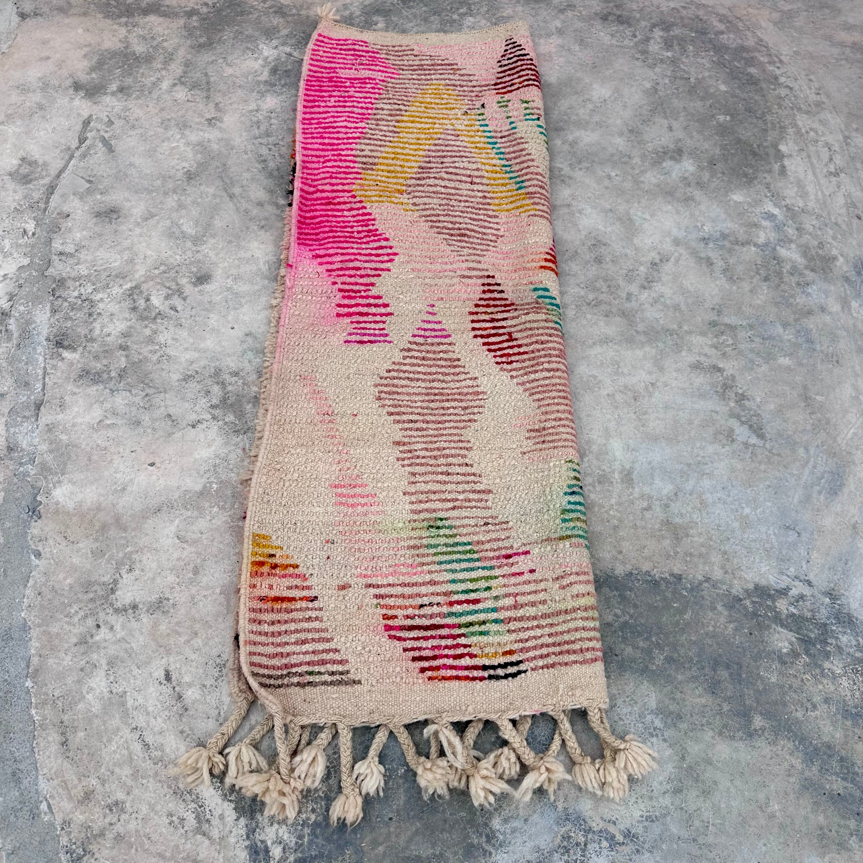 Woolen Artwork - Boujad Natural Moroccan Rug