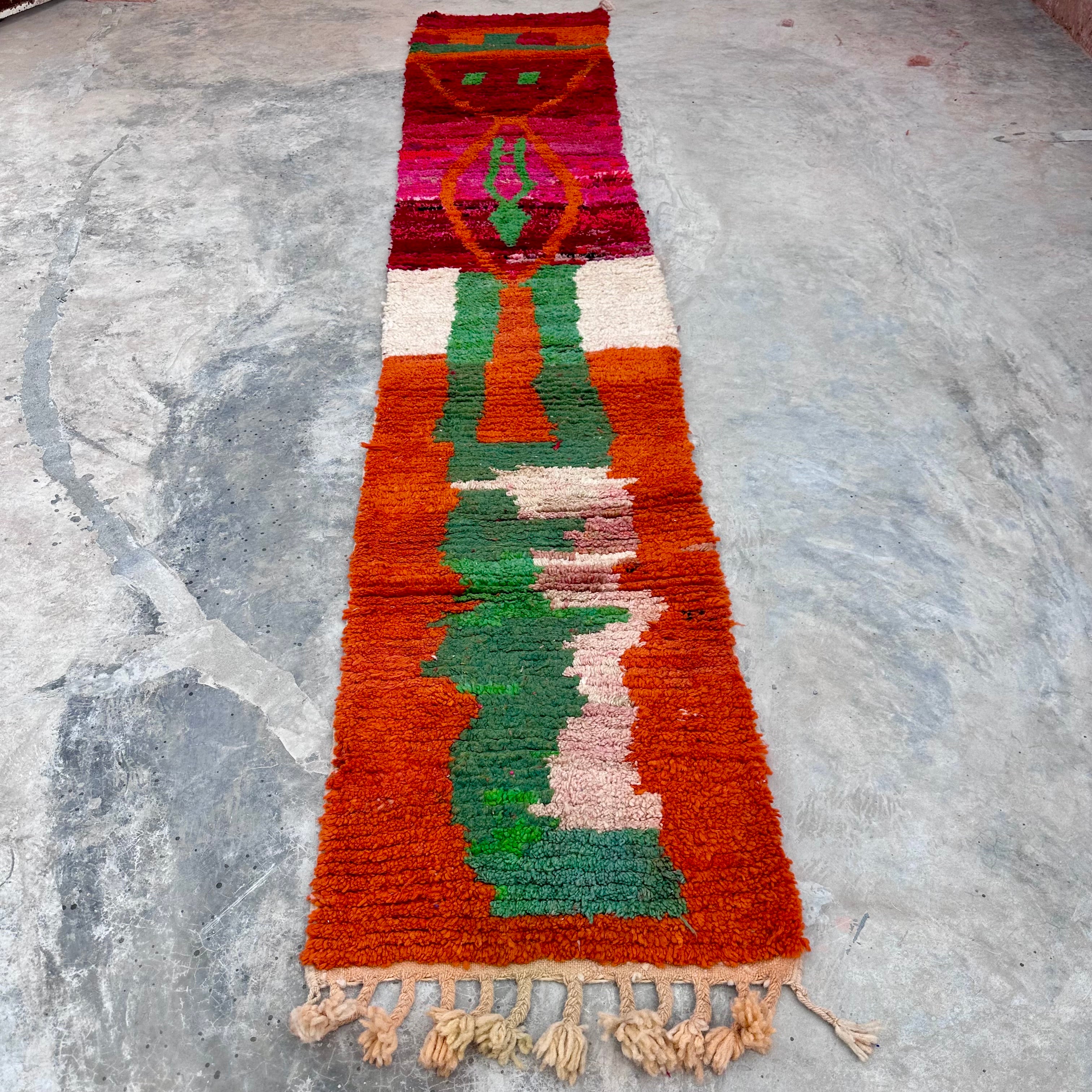 Hand Painted/Woven - Boujad Natural Moroccan Runner Rug