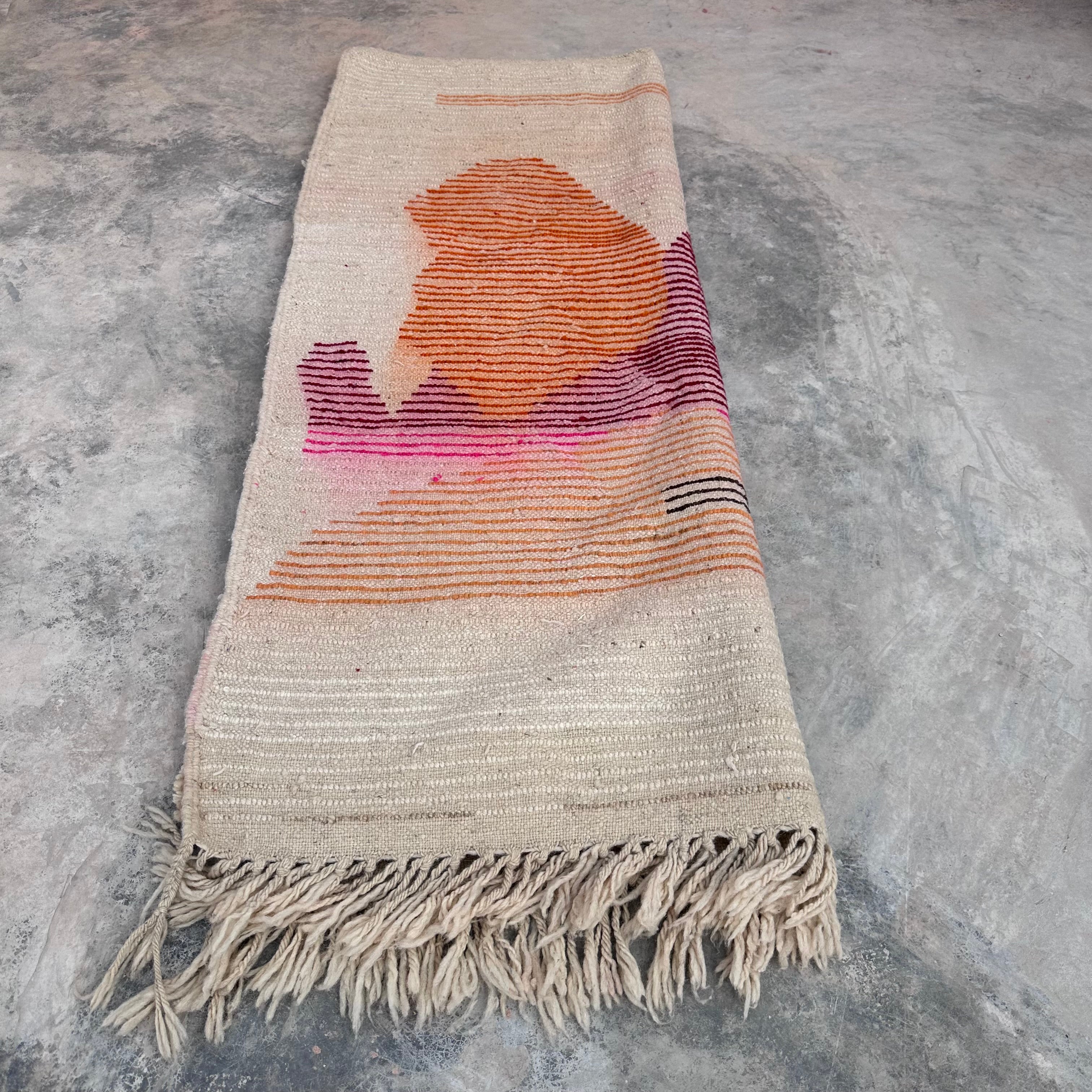 Minimalist landscape- Boujad Natural Moroccan Rug