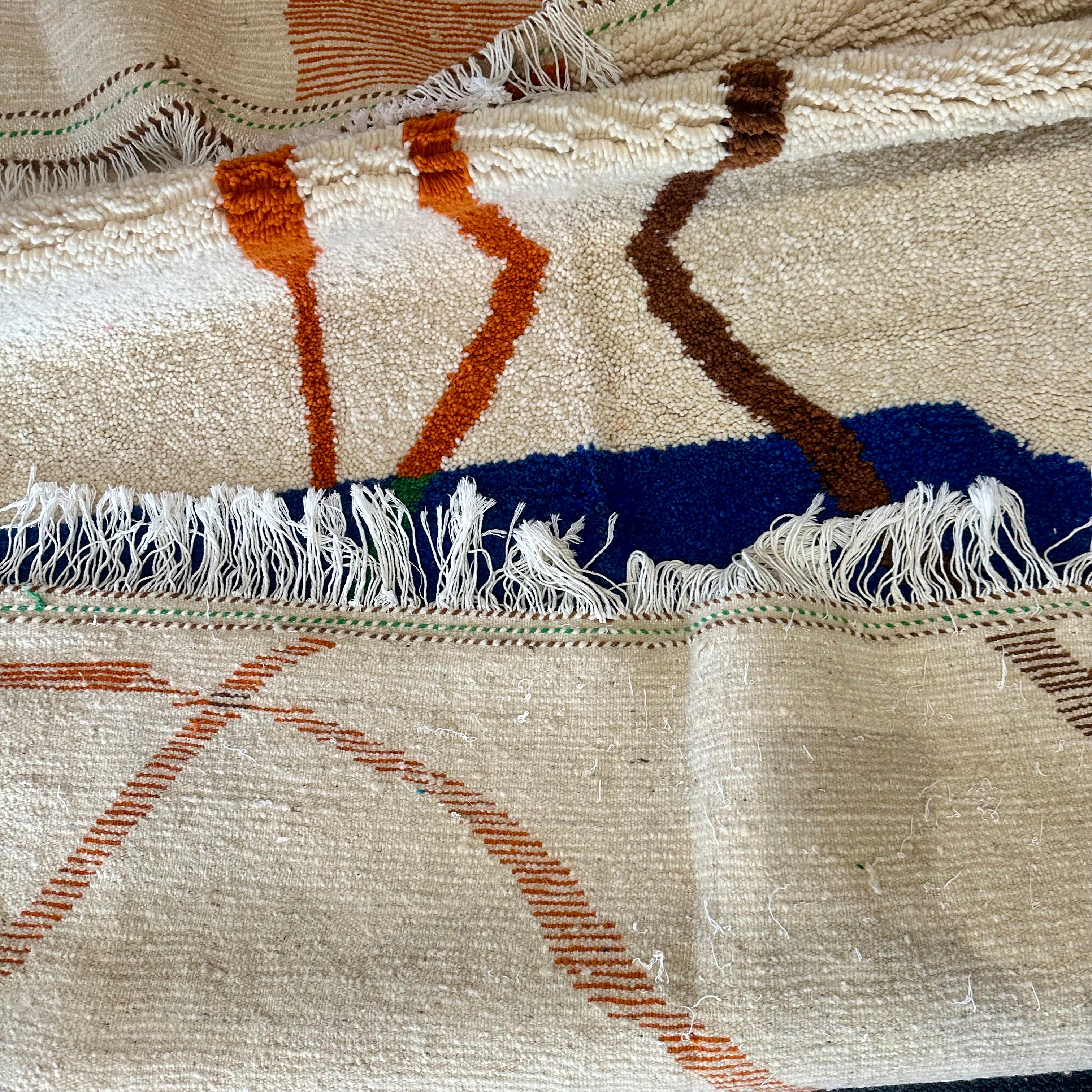 Beige Splash - Azilal Colourful Moroccan Rug