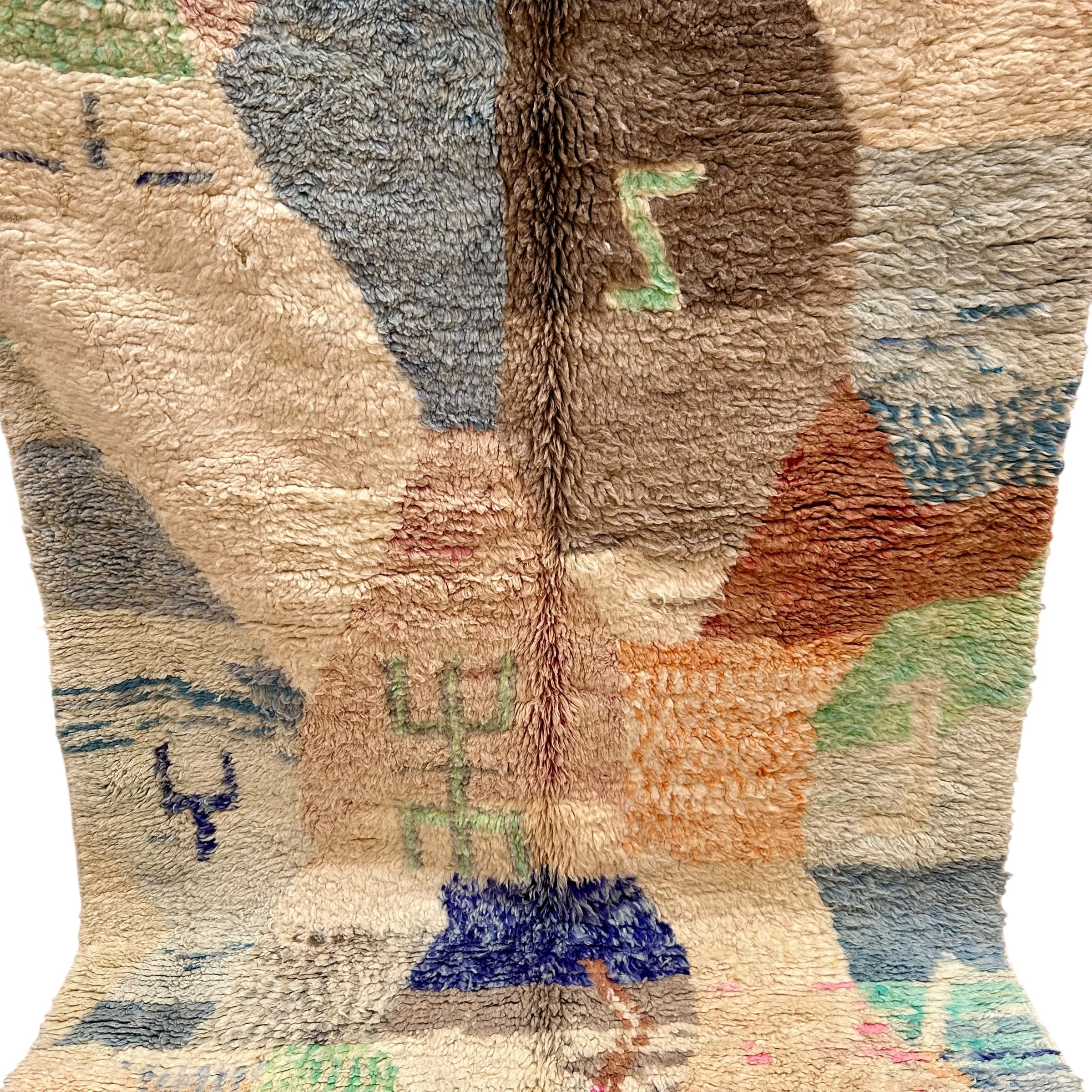 Amazigh Blocks - Boujad Natural Moroccan Rug