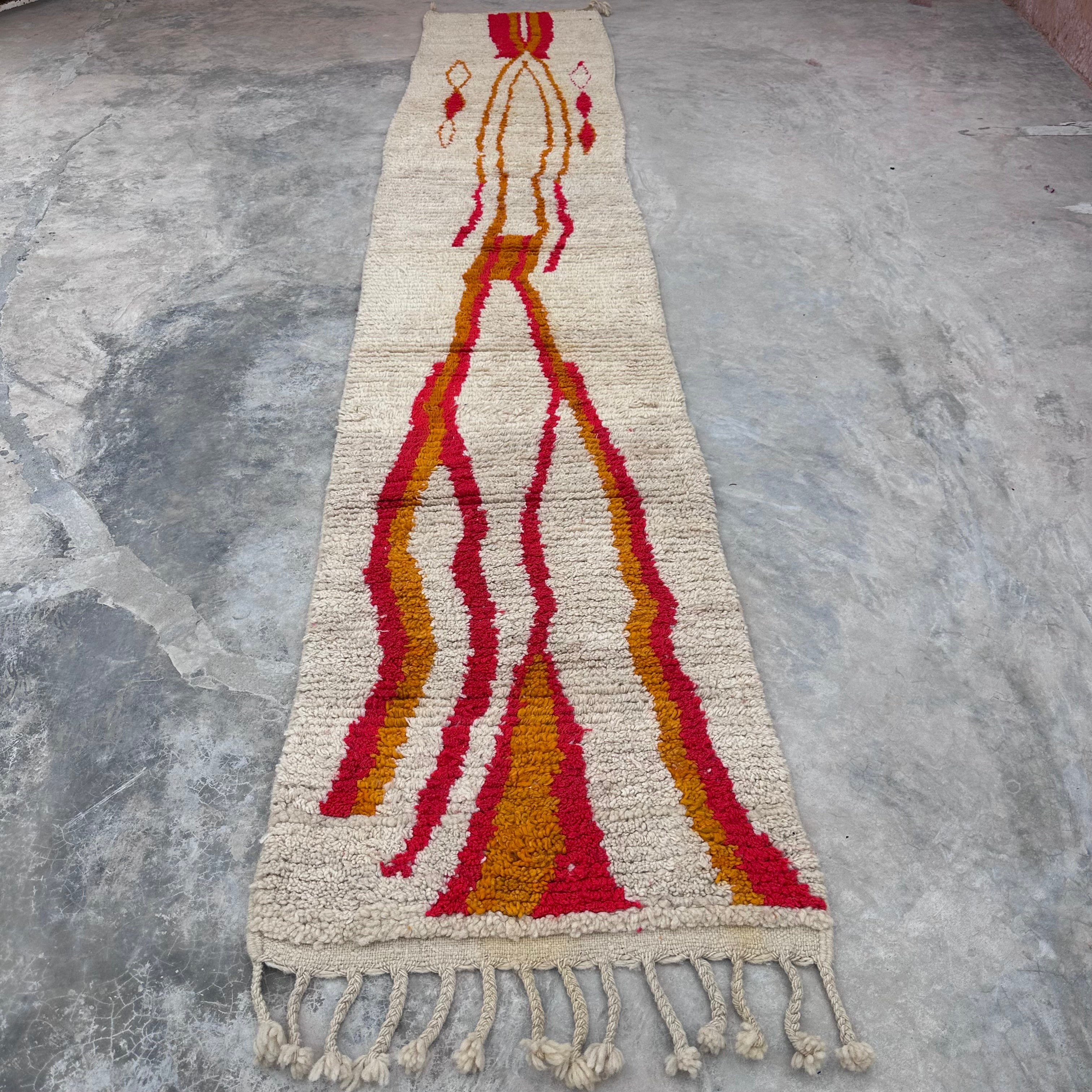 Fire Mountains & River - Boujad Natural Moroccan Runner Rug