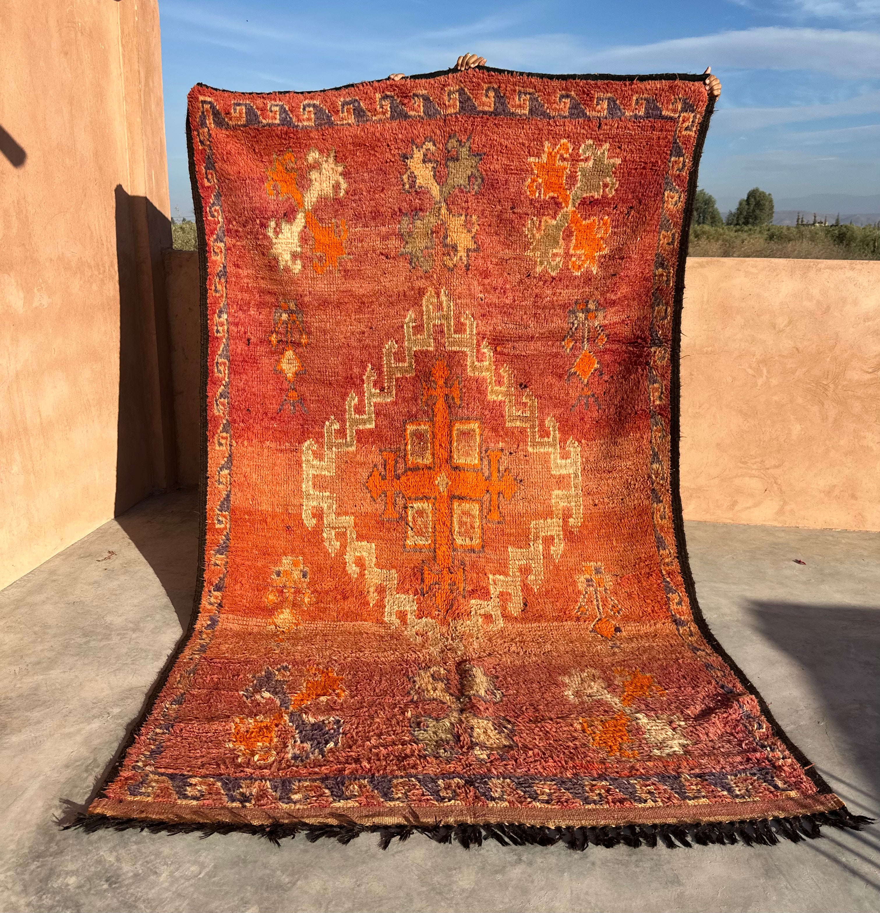 Warm Hues - Vintage Authentic Moroccan Rug
