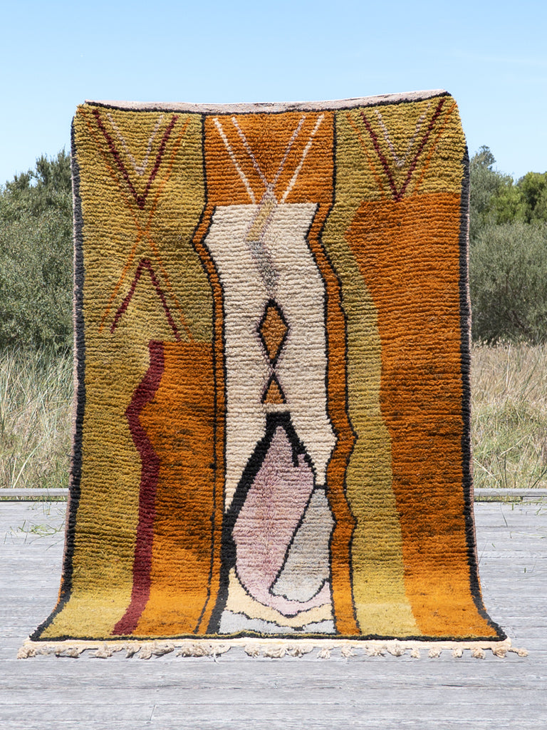 Outlined - Boujad Natural Moroccan Rug