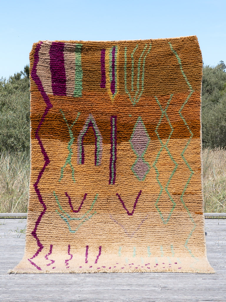 Brown Highlighted - Boujad Natural Moroccan Rug