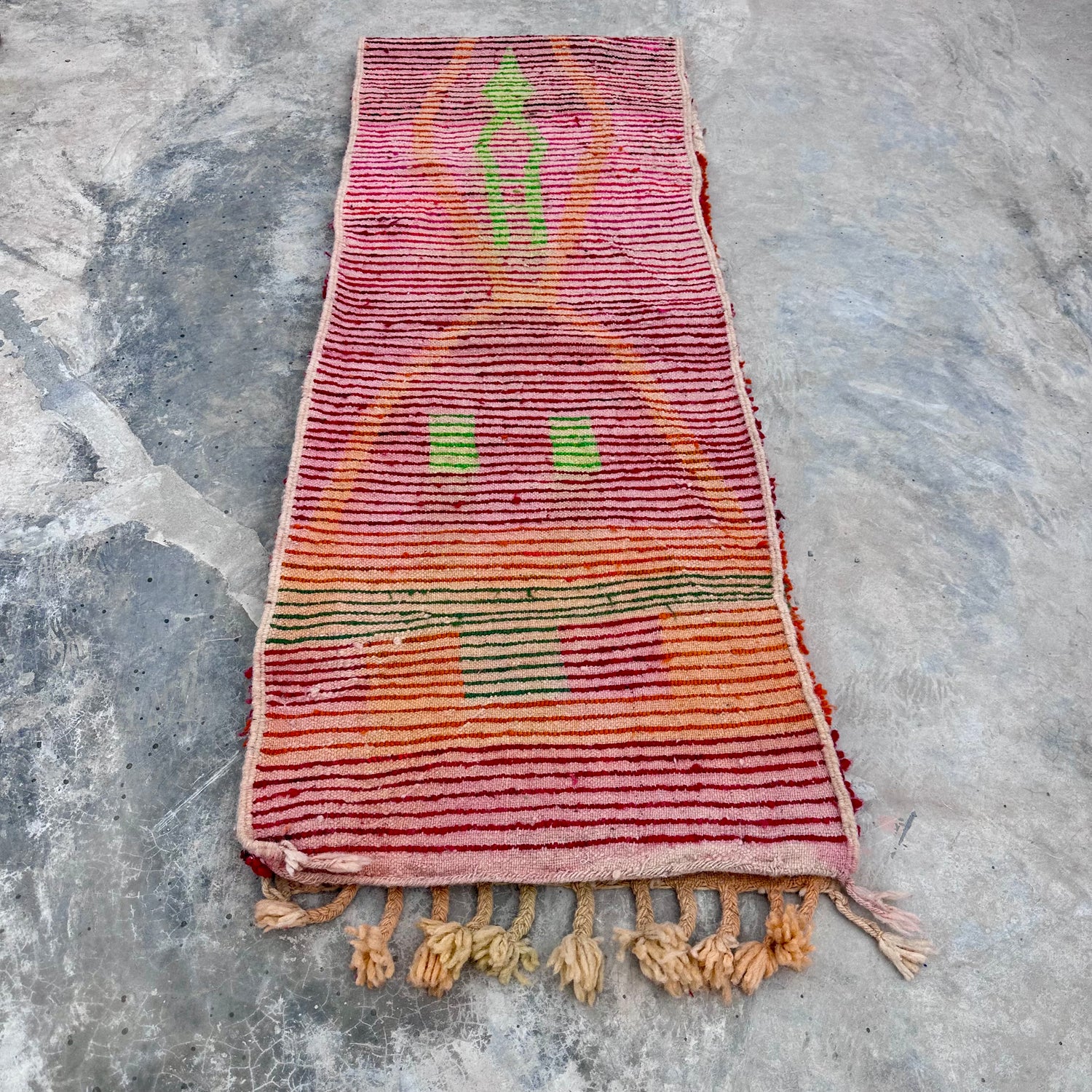 Hand Painted/Woven - Boujad Natural Moroccan Runner Rug