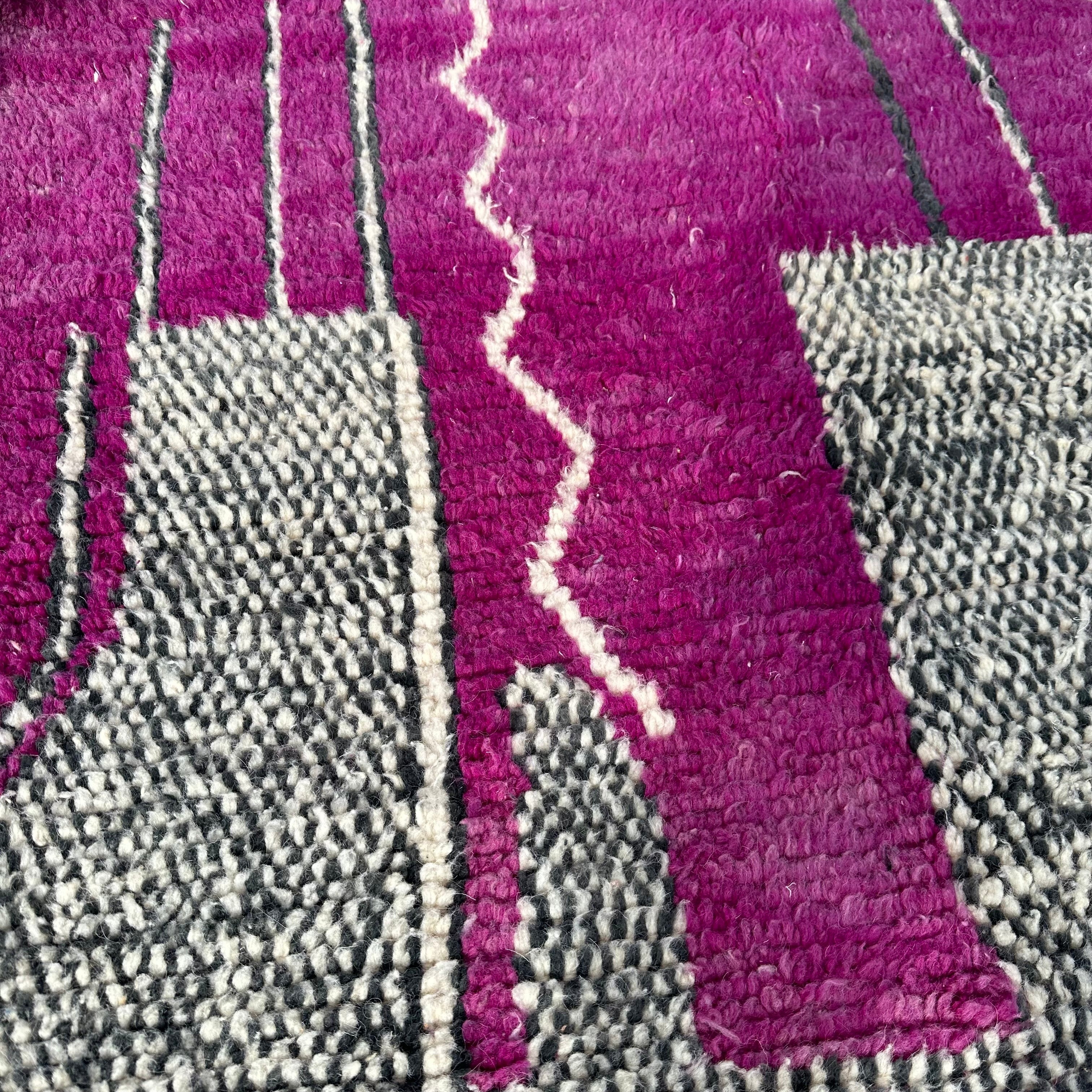 Magenta - Boujad Natural Moroccan Rug