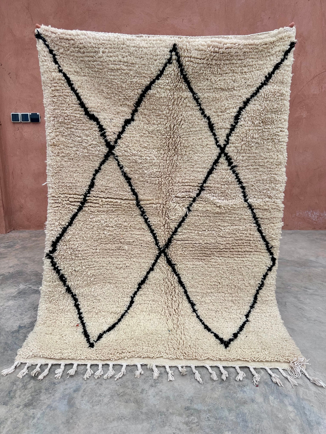 B&amp;W Diamond - Boujad Natural Moroccan Rug
