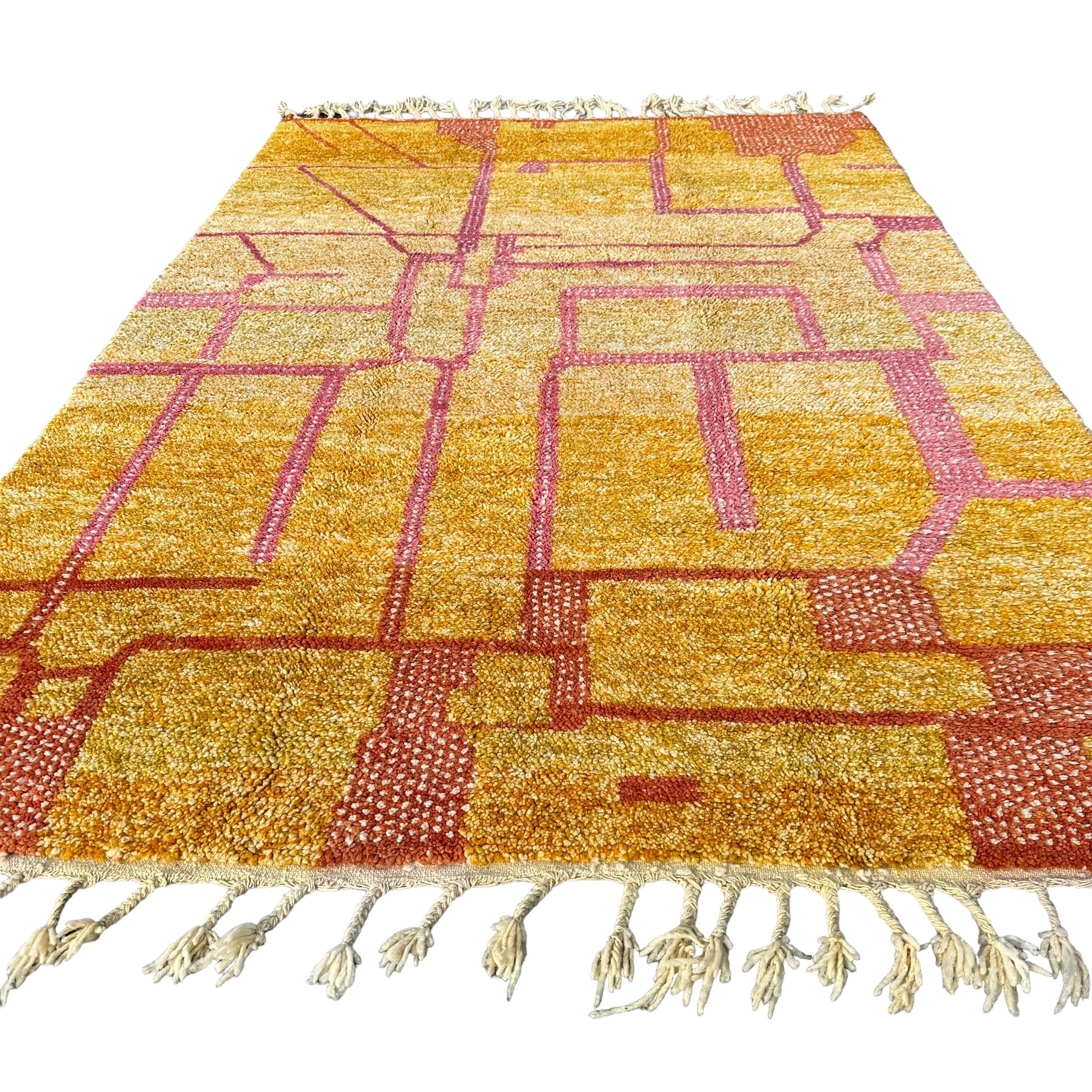 Golden Pink Ladders - Beni Ourain Premium Moroccan Rug