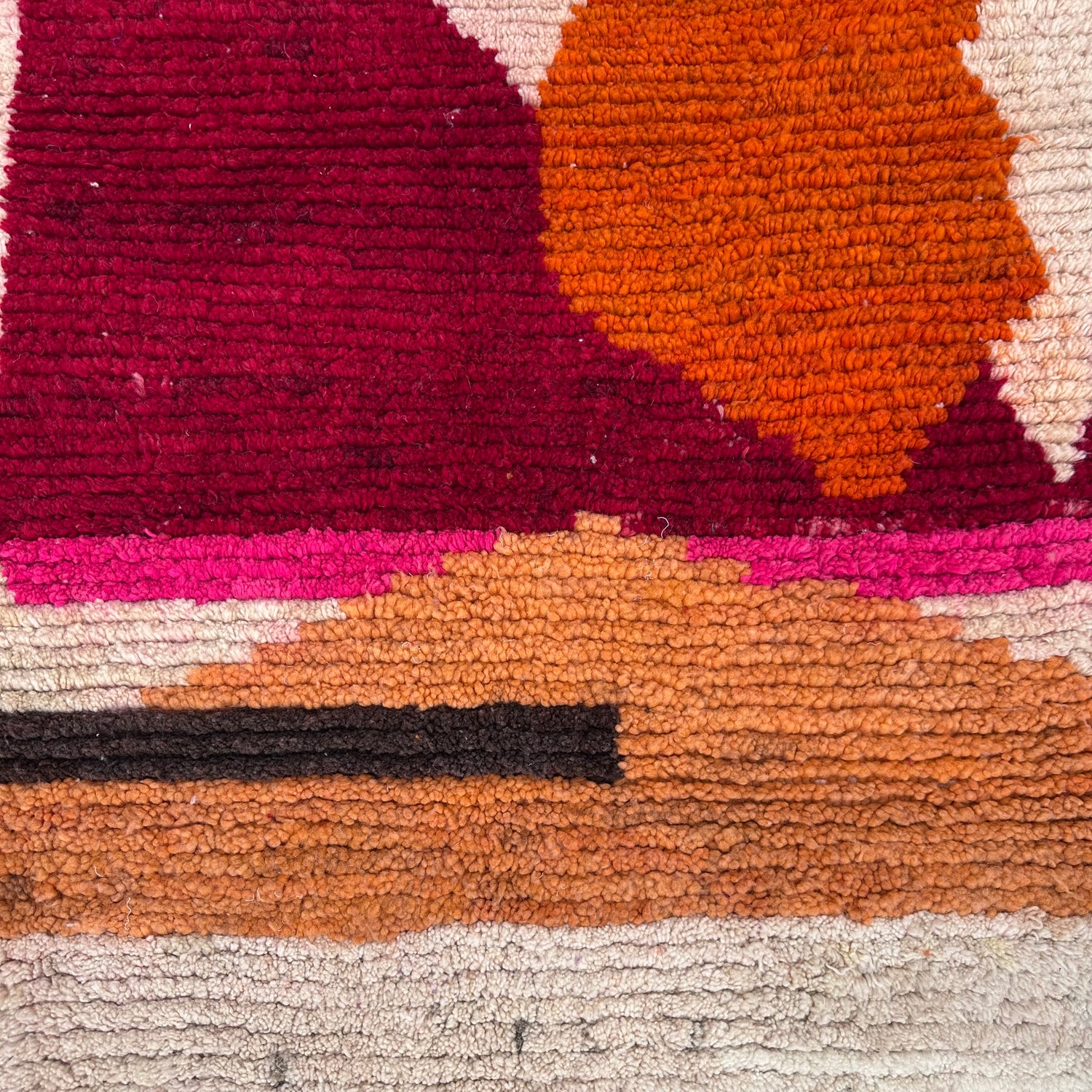 Minimalist landscape- Boujad Natural Moroccan Rug