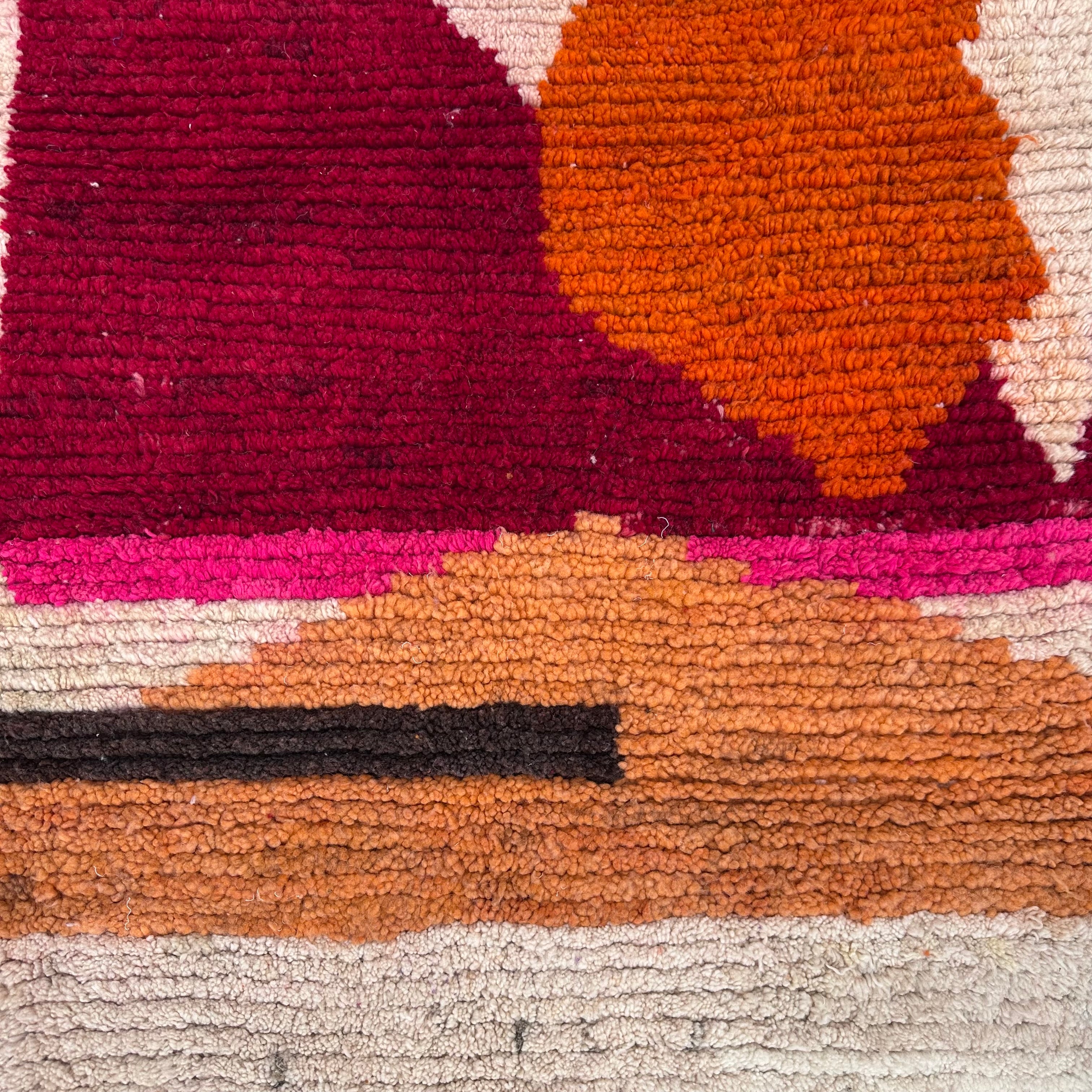 Minimalist landscape- Boujad Natural Moroccan Rug