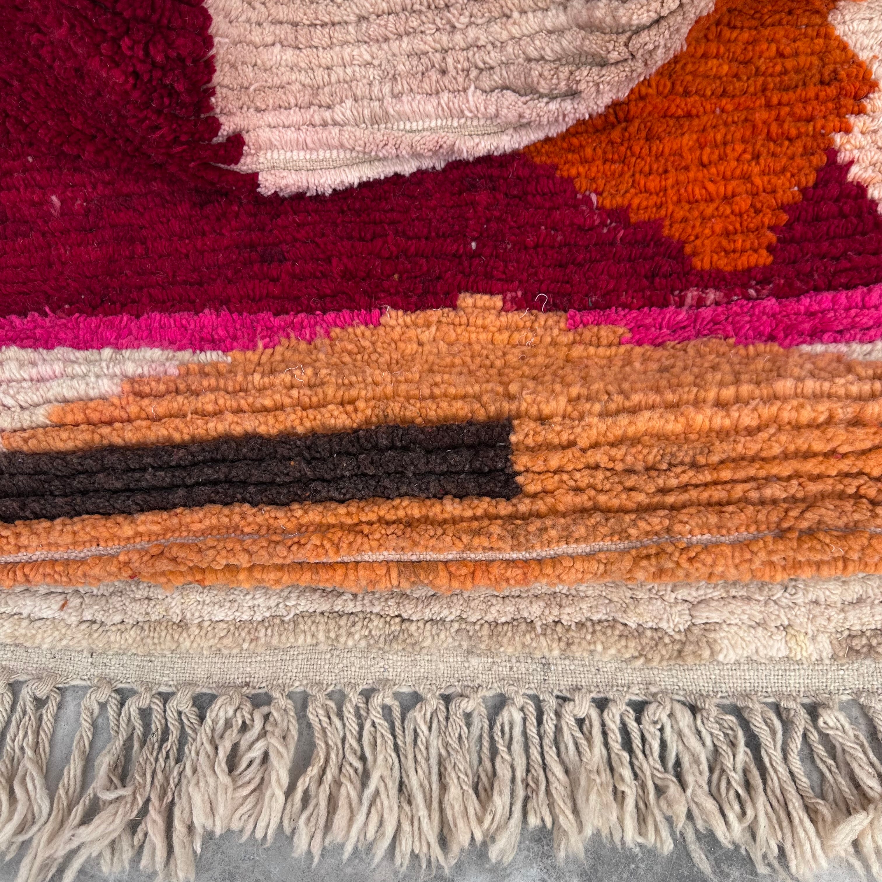 Minimalist landscape- Boujad Natural Moroccan Rug