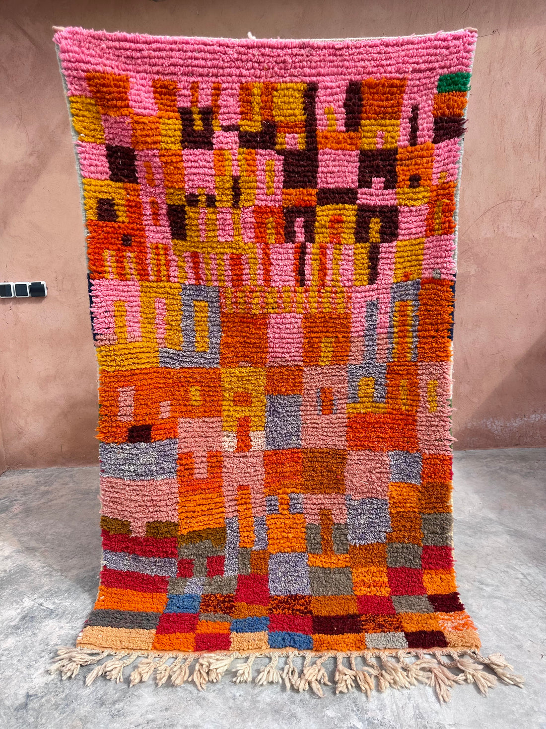 Blocks of Love - Boujad Natural Moroccan Rug