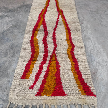 Fire Mountains &amp; River - Boujad Natural Moroccan Runner Rug