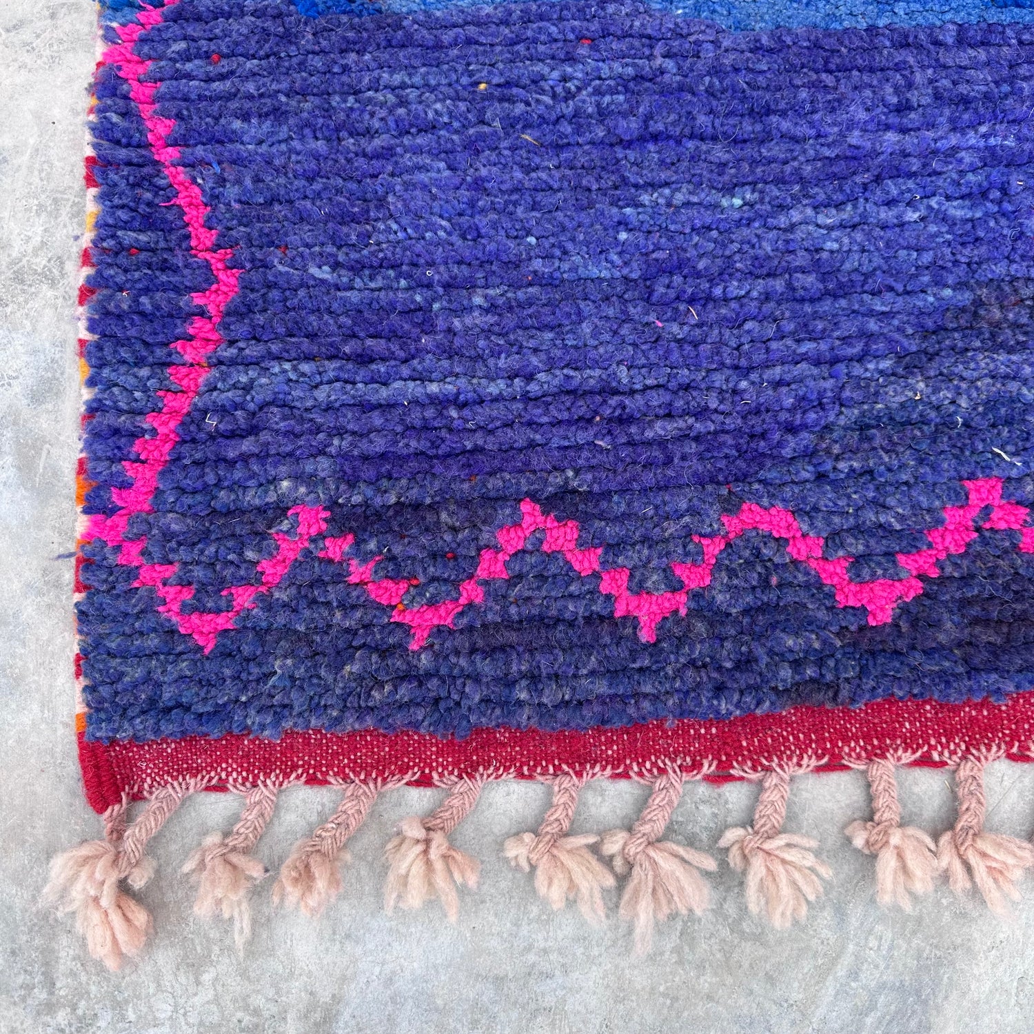 Tuareg Blue Diamonds- Boujad Natural Moroccan Runner Rug