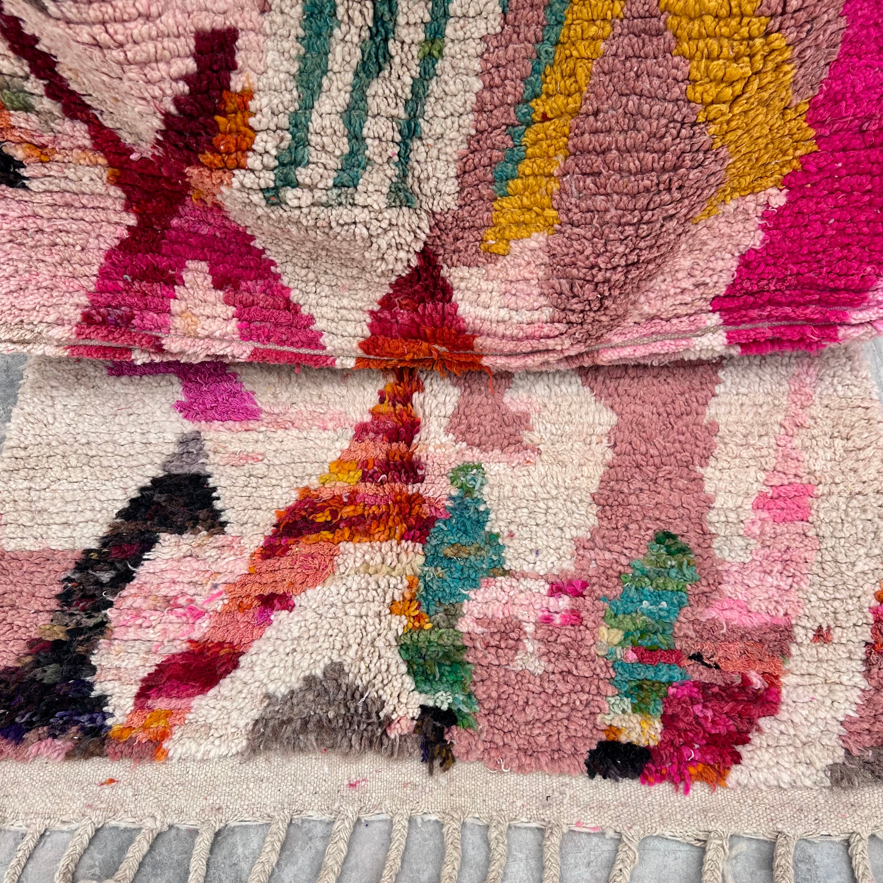 Woolen Artwork - Boujad Natural Moroccan Rug