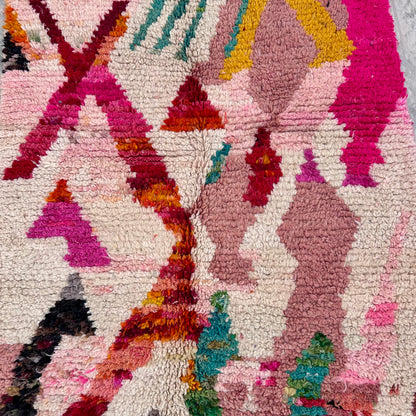 Woolen Artwork - Boujad Natural Moroccan Rug