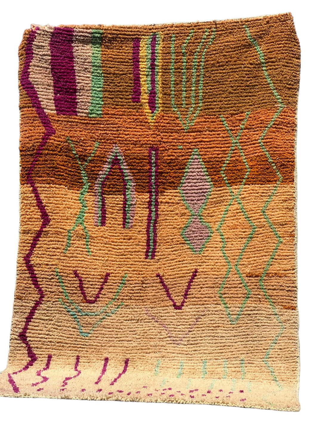 Brown Highlighted - Boujad Natural Moroccan Rug