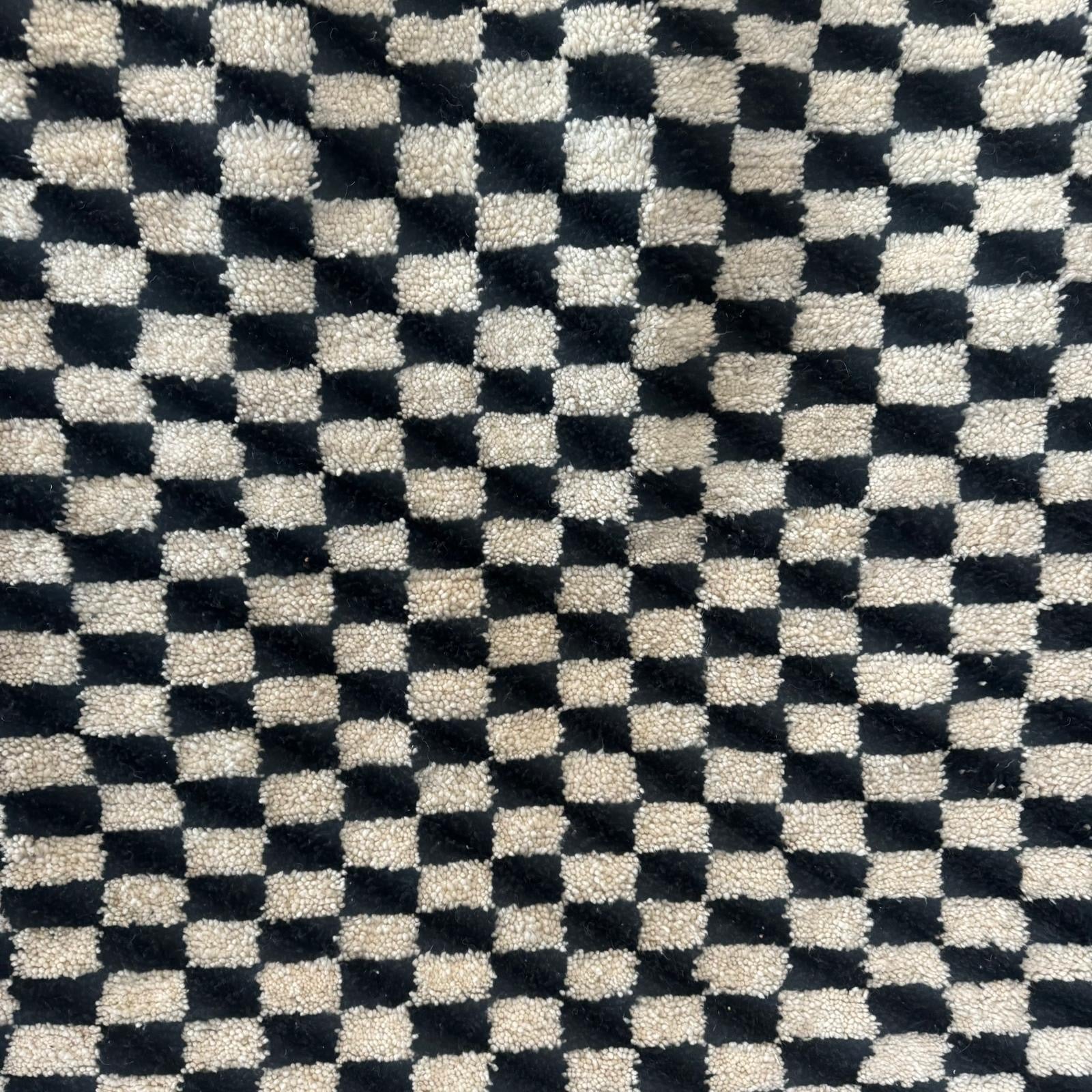 Checkered - Azilal Black &amp; White Moroccan Rug