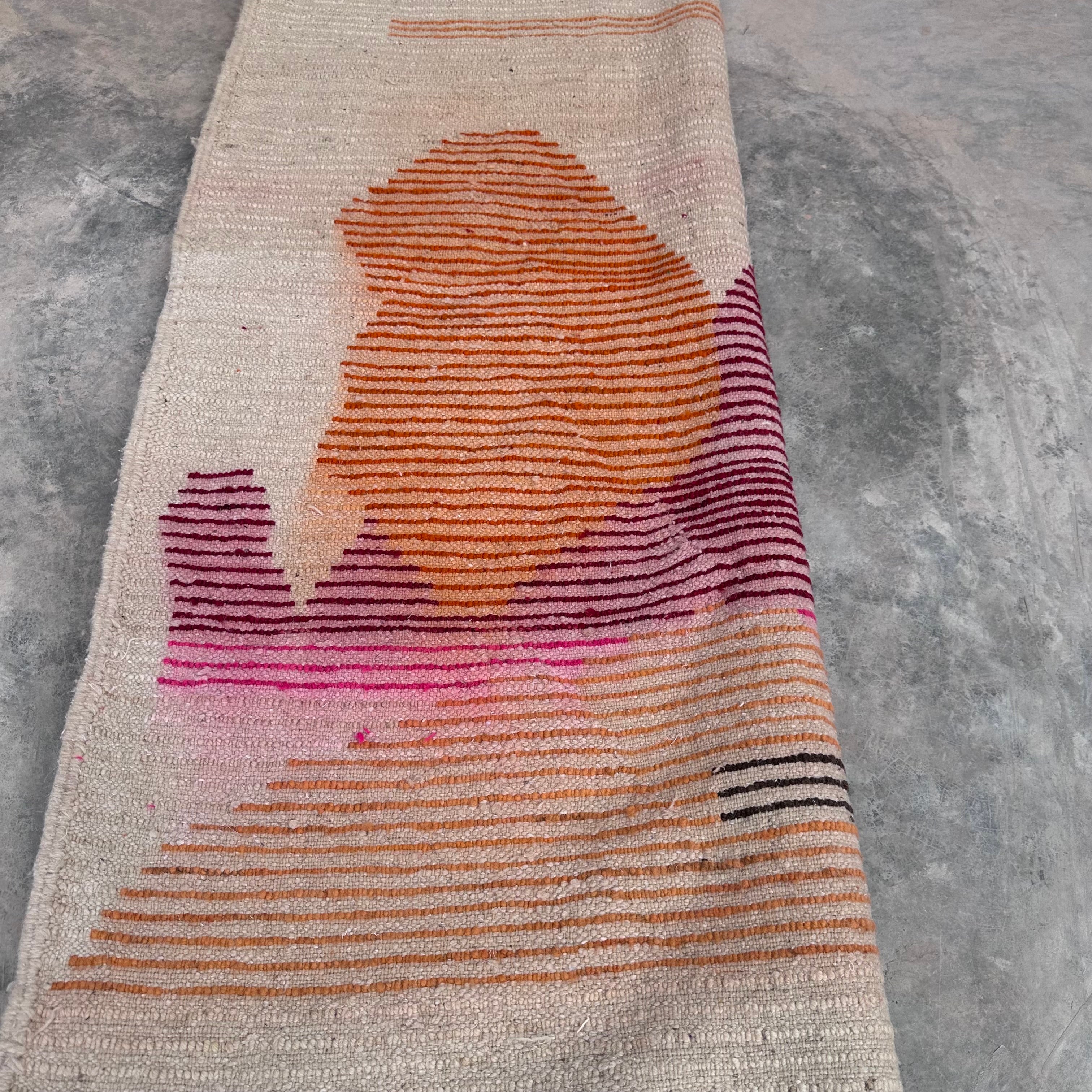 Minimalist landscape- Boujad Natural Moroccan Rug