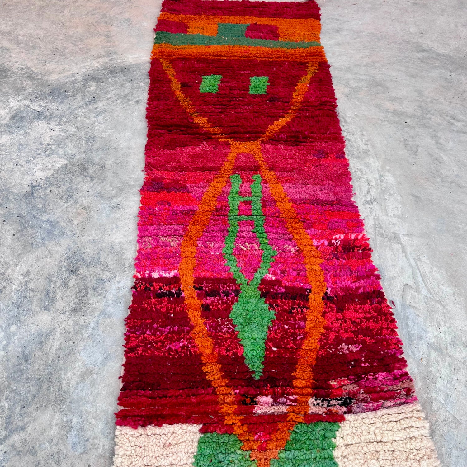 Hand Painted/Woven - Boujad Natural Moroccan Runner Rug