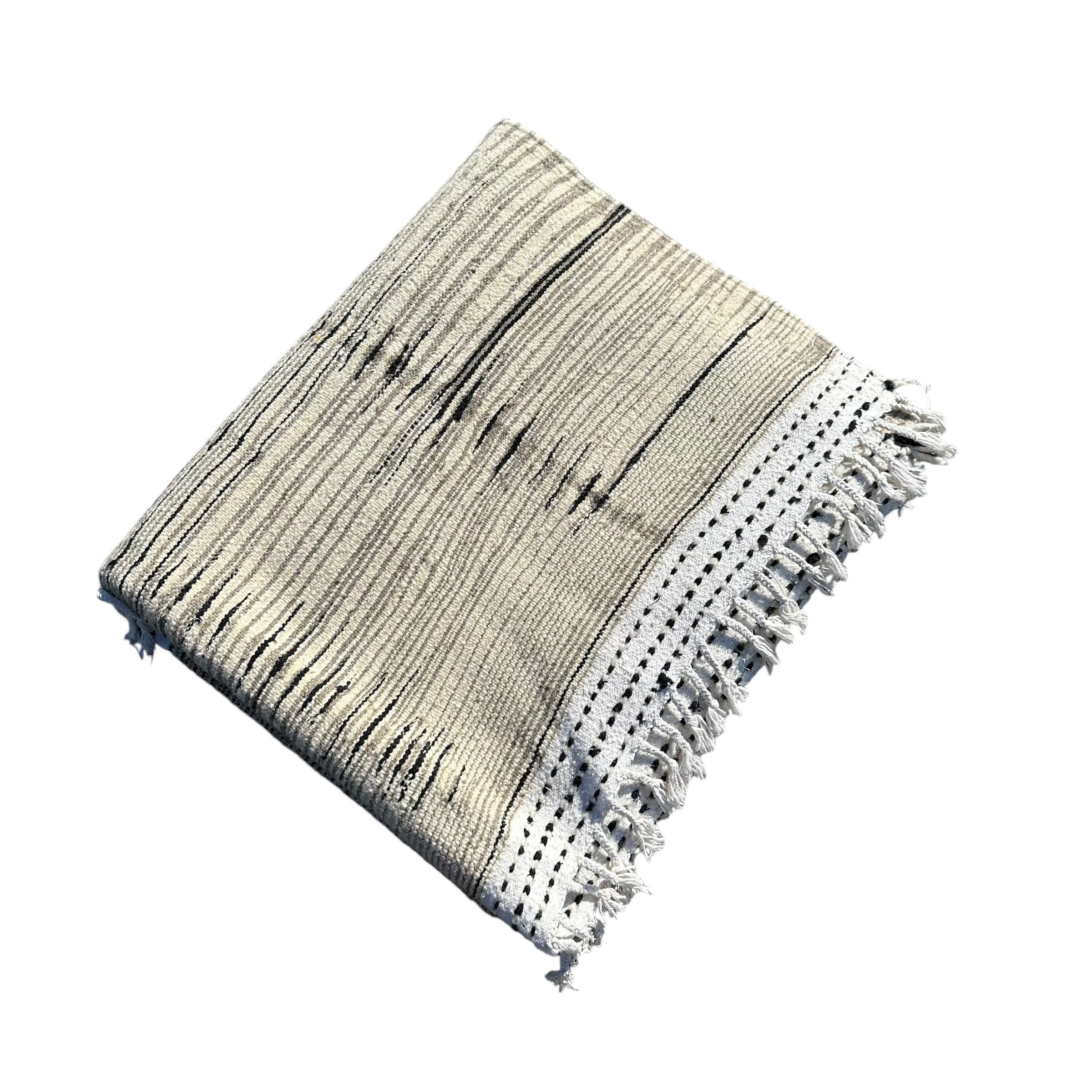 B&amp;W lines - Beni Ourain Premium Moroccan Rug