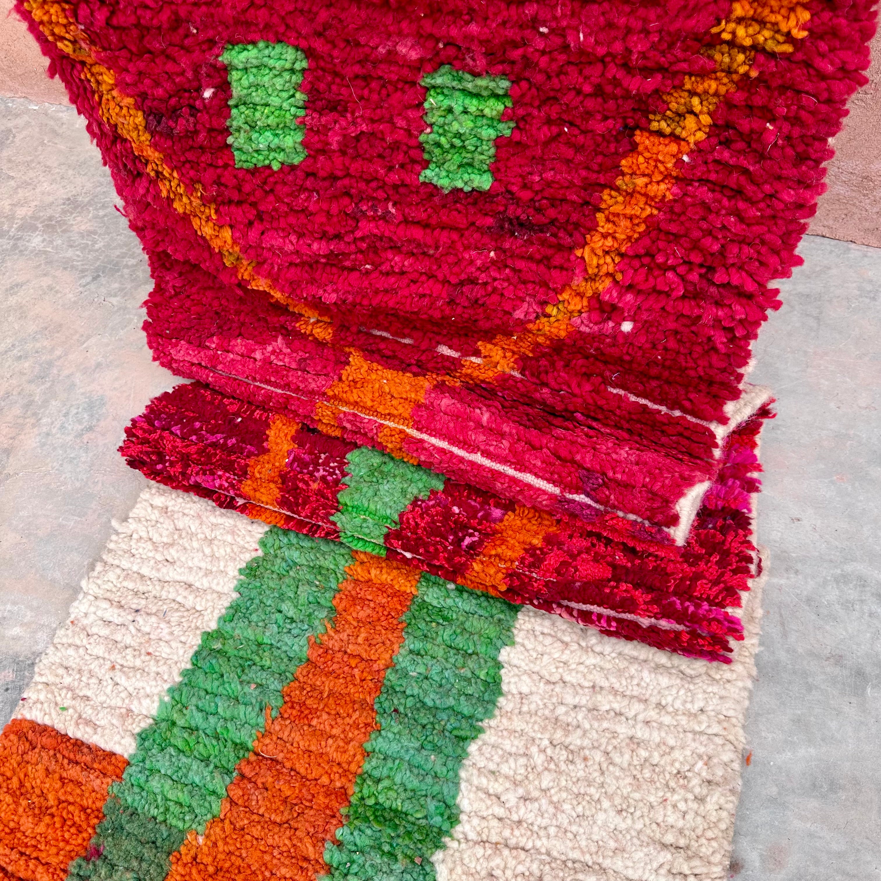 Hand Painted/Woven - Boujad Natural Moroccan Runner Rug