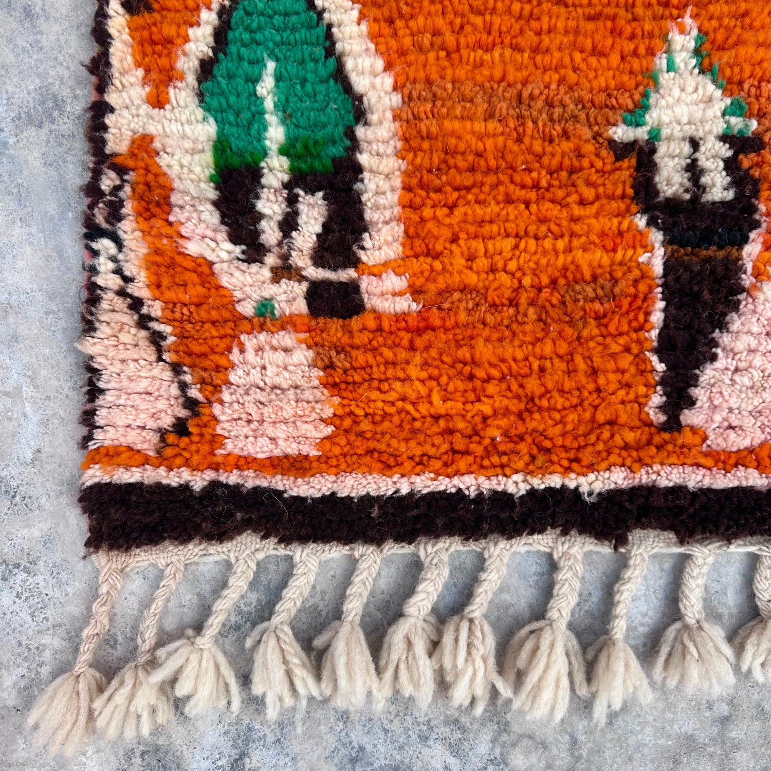 Burnt Orange Diamond - Boujad Natural Moroccan Rug