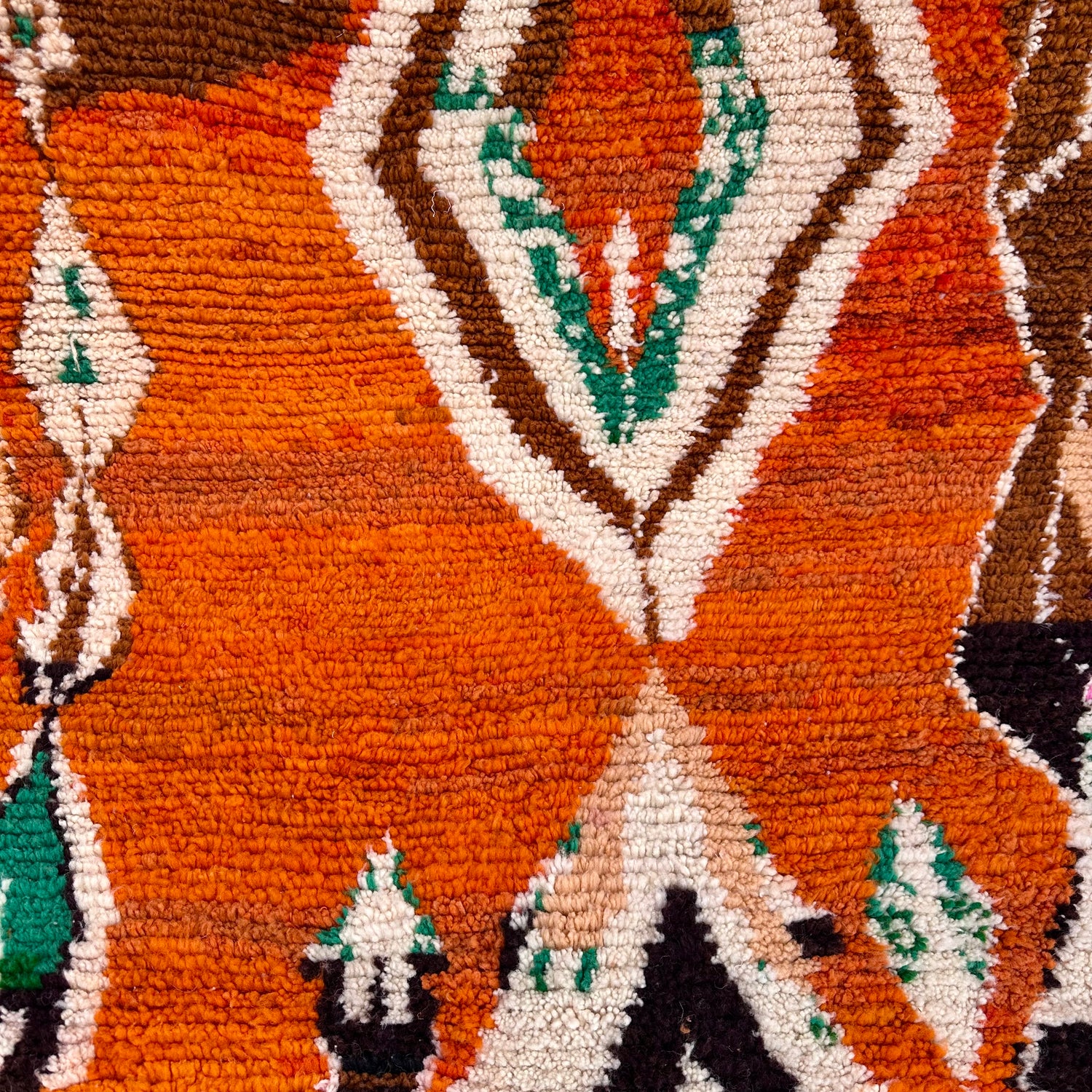 Burnt Orange Diamond - Boujad Natural Moroccan Rug