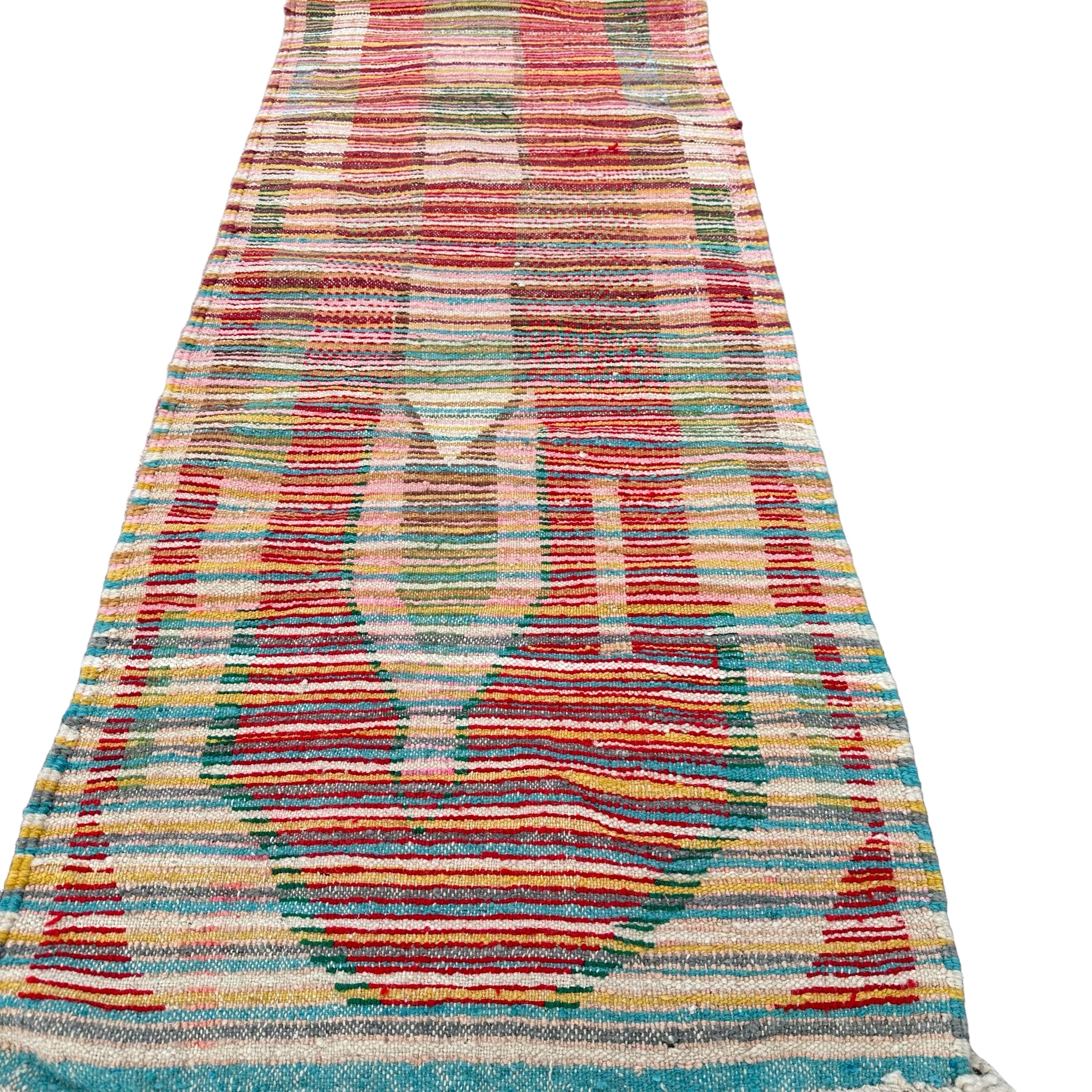 Azilal Colourful Moroccan Runner Rug - Building Blocks