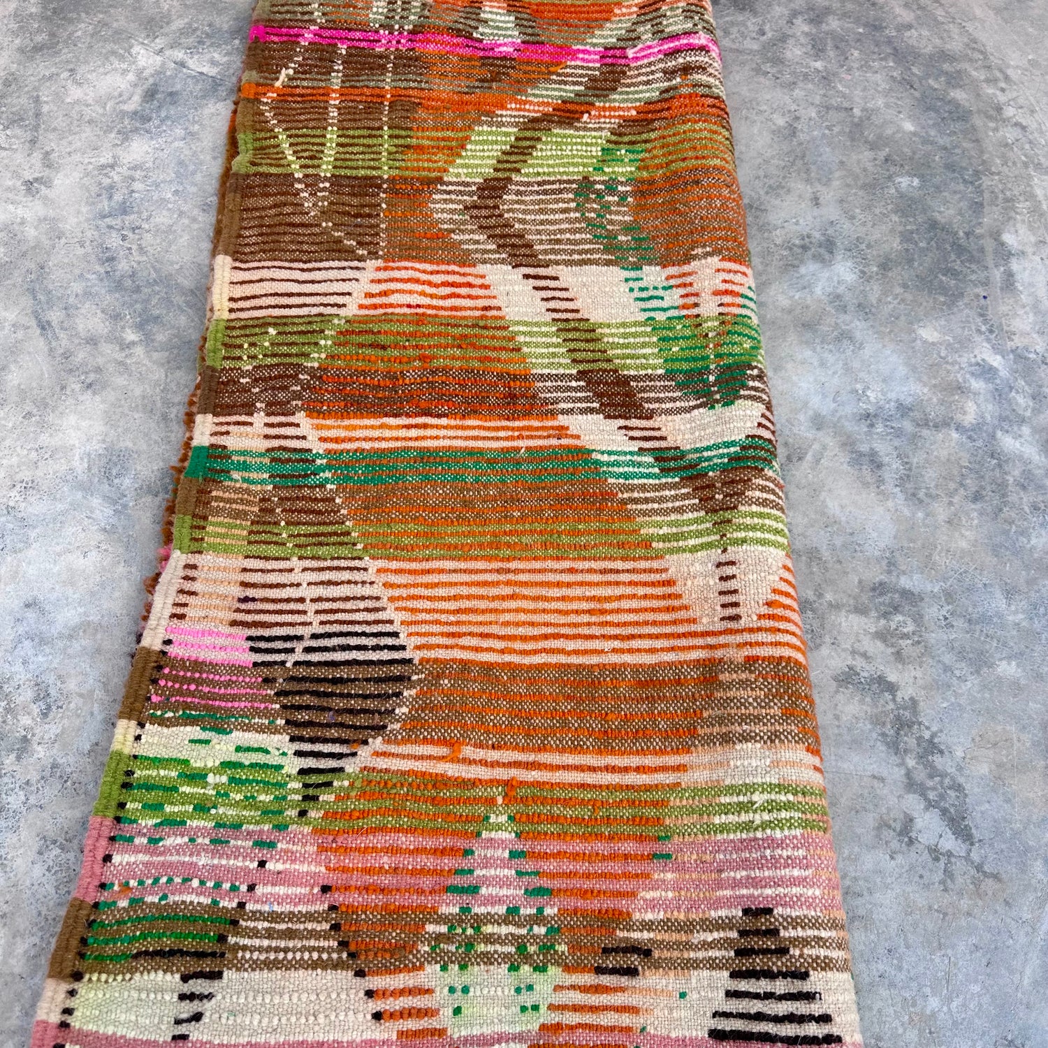 Burnt Orange Diamond - Boujad Natural Moroccan Rug