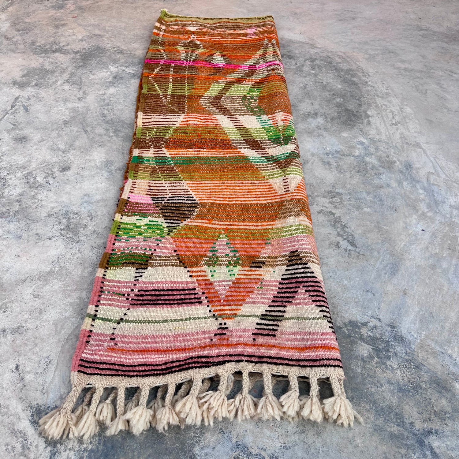 Burnt Orange Diamond - Boujad Natural Moroccan Rug