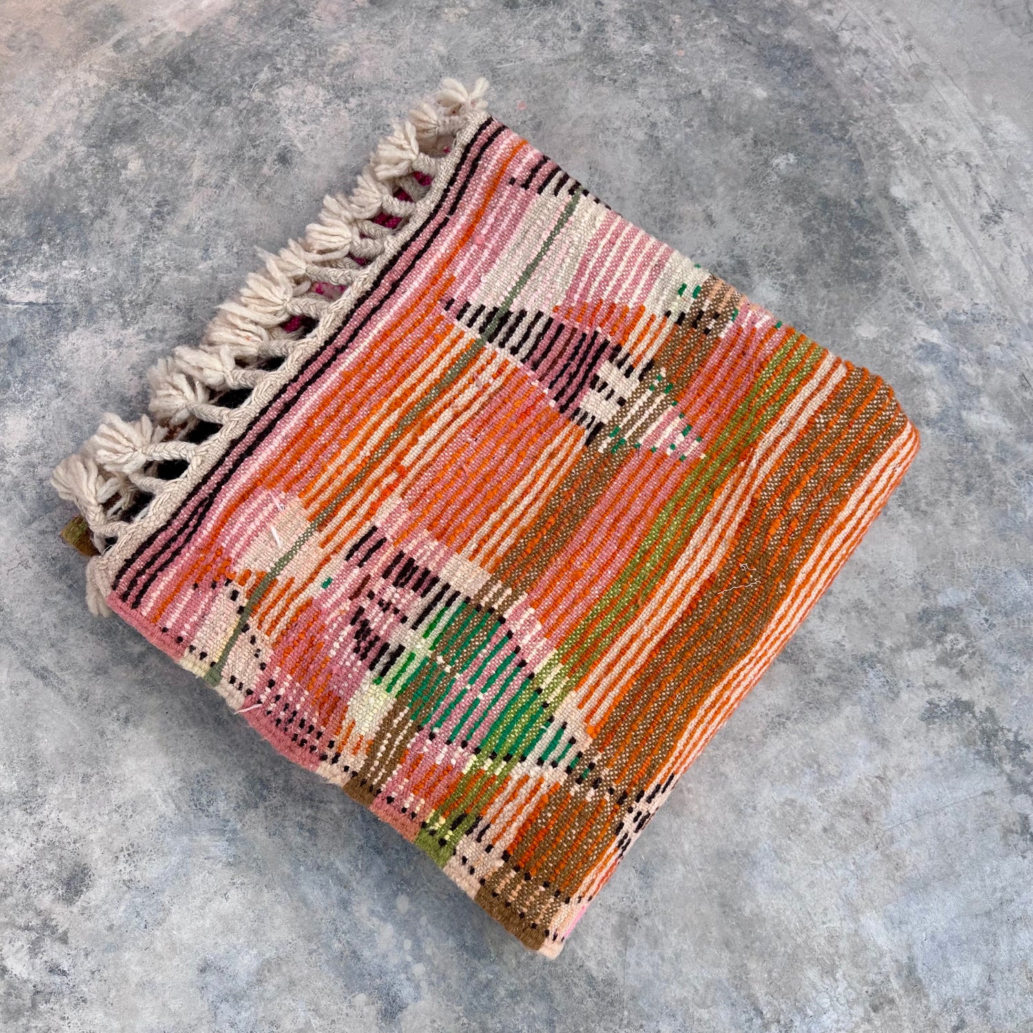 Burnt Orange Diamond - Boujad Natural Moroccan Rug