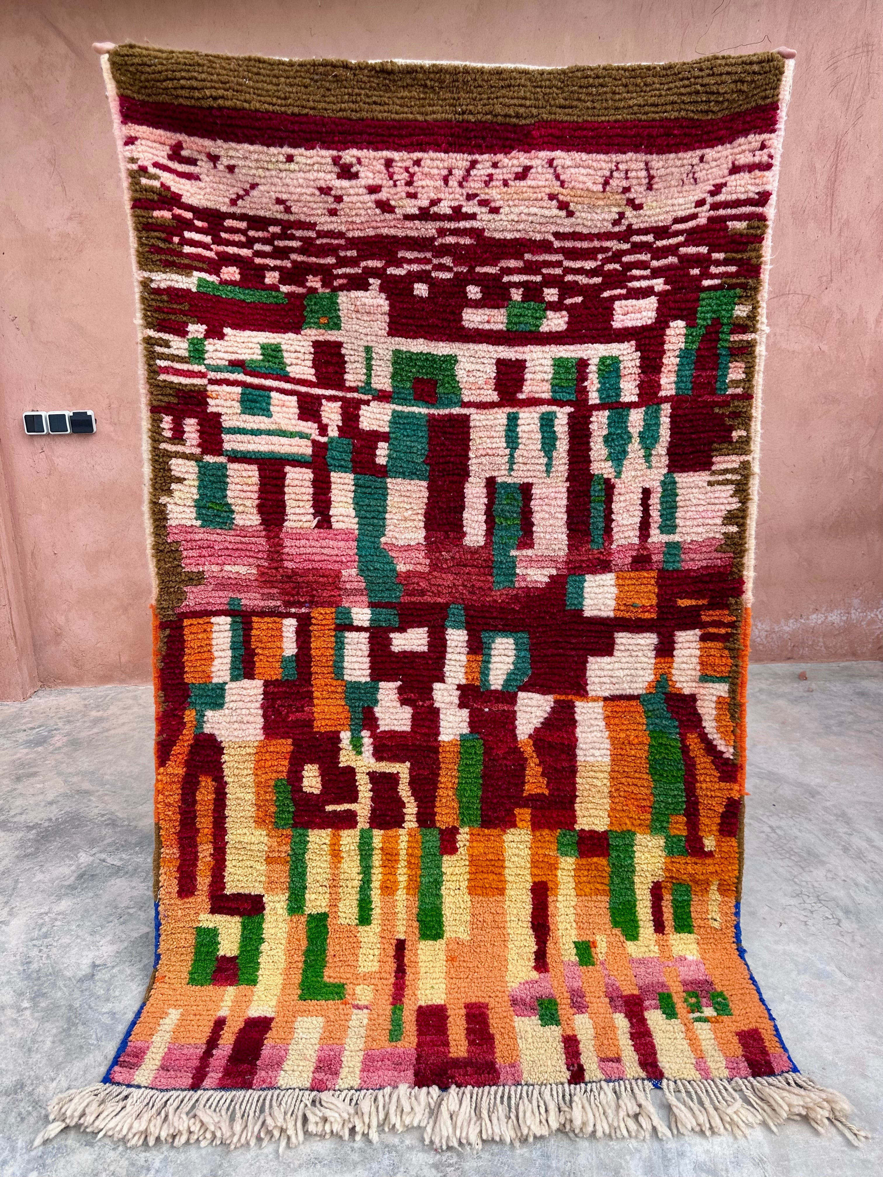 Mauve City Streets - Boujad Natural Moroccan Rug