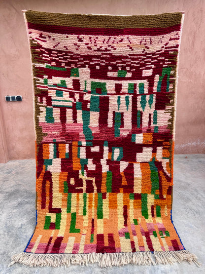 Mauve City Streets - Boujad Natural Moroccan Rug