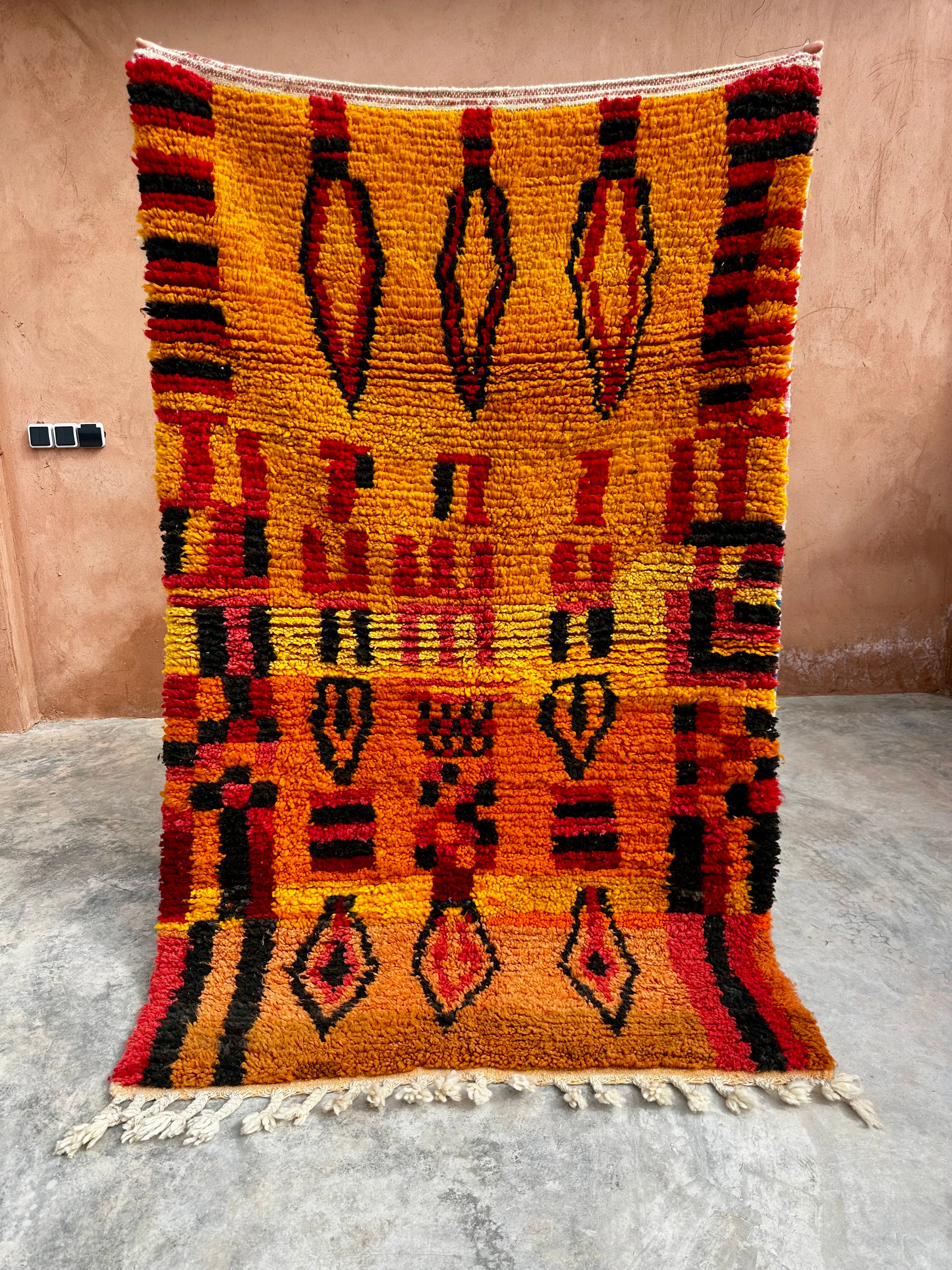 Retro Fire - Boujad Natural Moroccan Rug