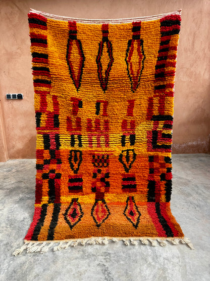 Retro Fire - Boujad Natural Moroccan Rug