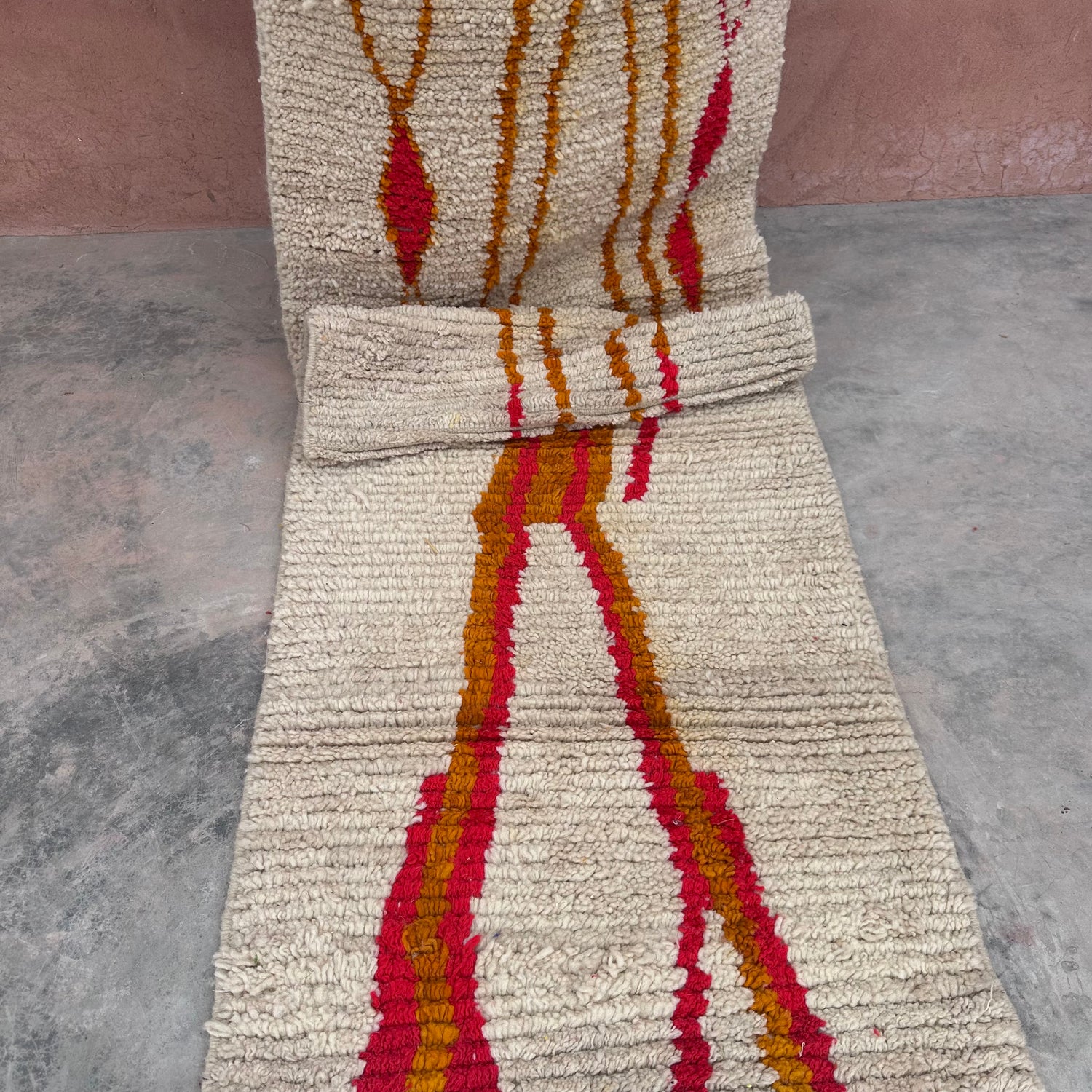Fire Mountains &amp; River - Boujad Natural Moroccan Runner Rug